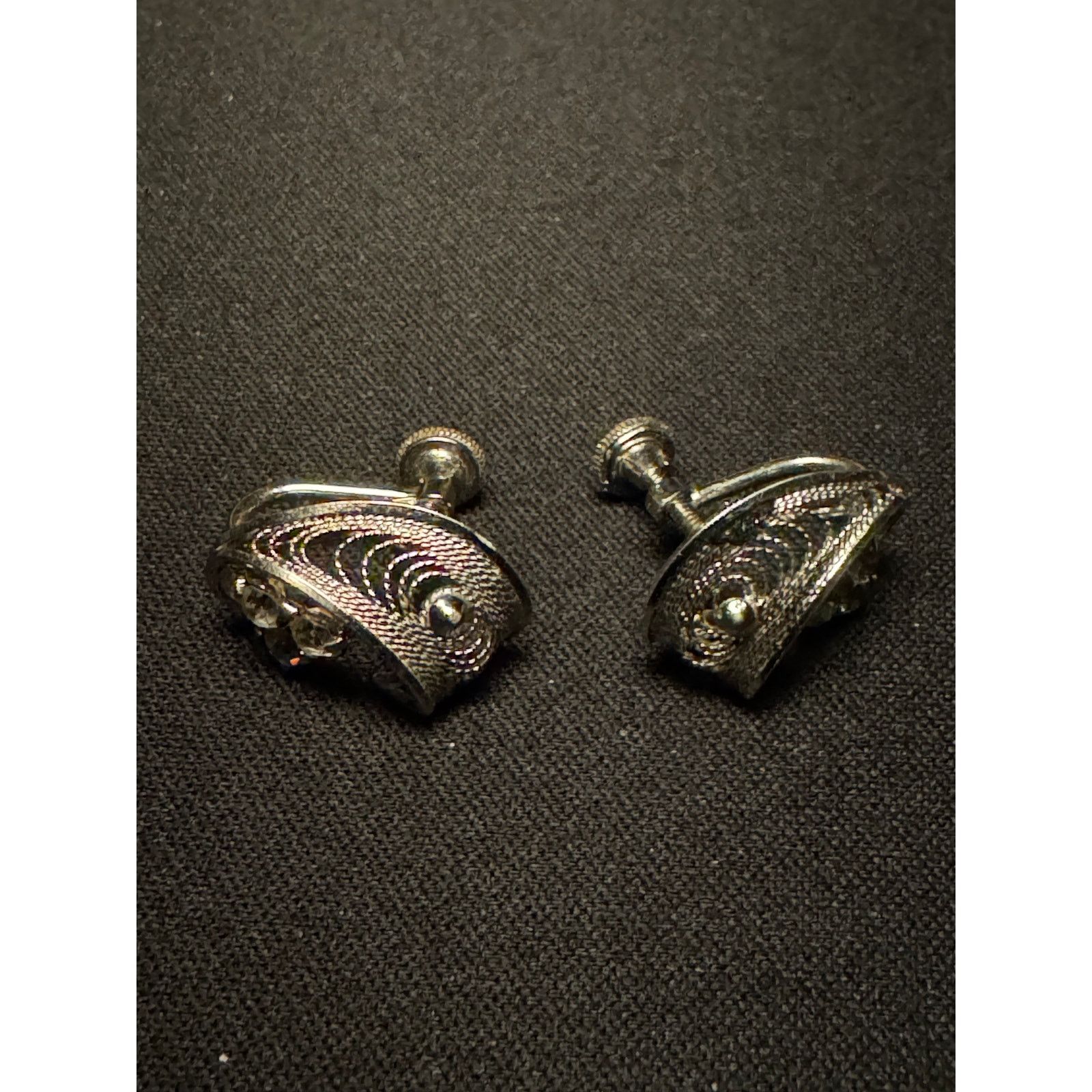 Other Vintage Am Lee Sterling Filigree Rhinestone Earrings Size ONE SIZE - 1 Thumbnail