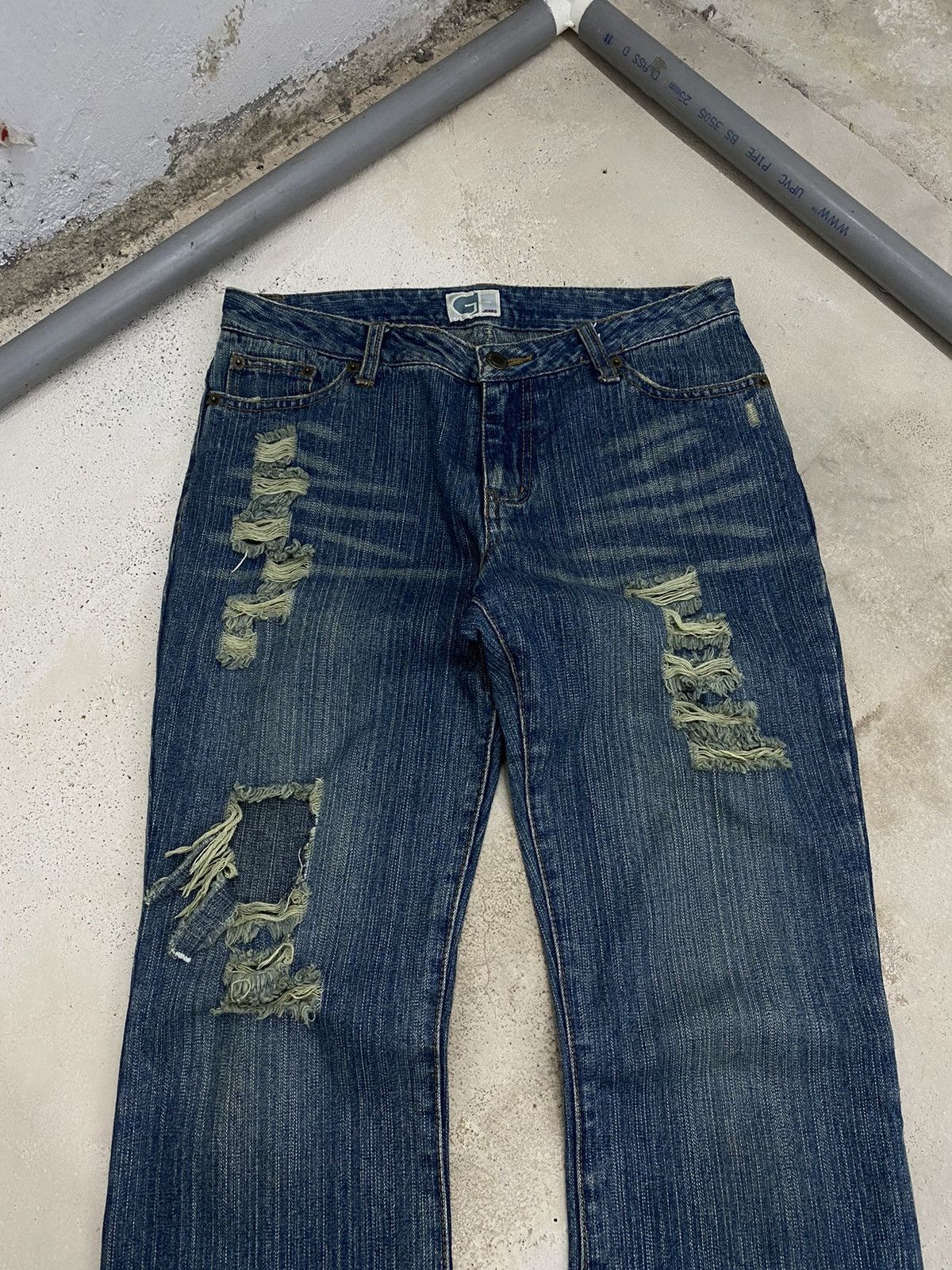 Gf Jean Japan Distressed Denim Blue Way Clawn Marks
