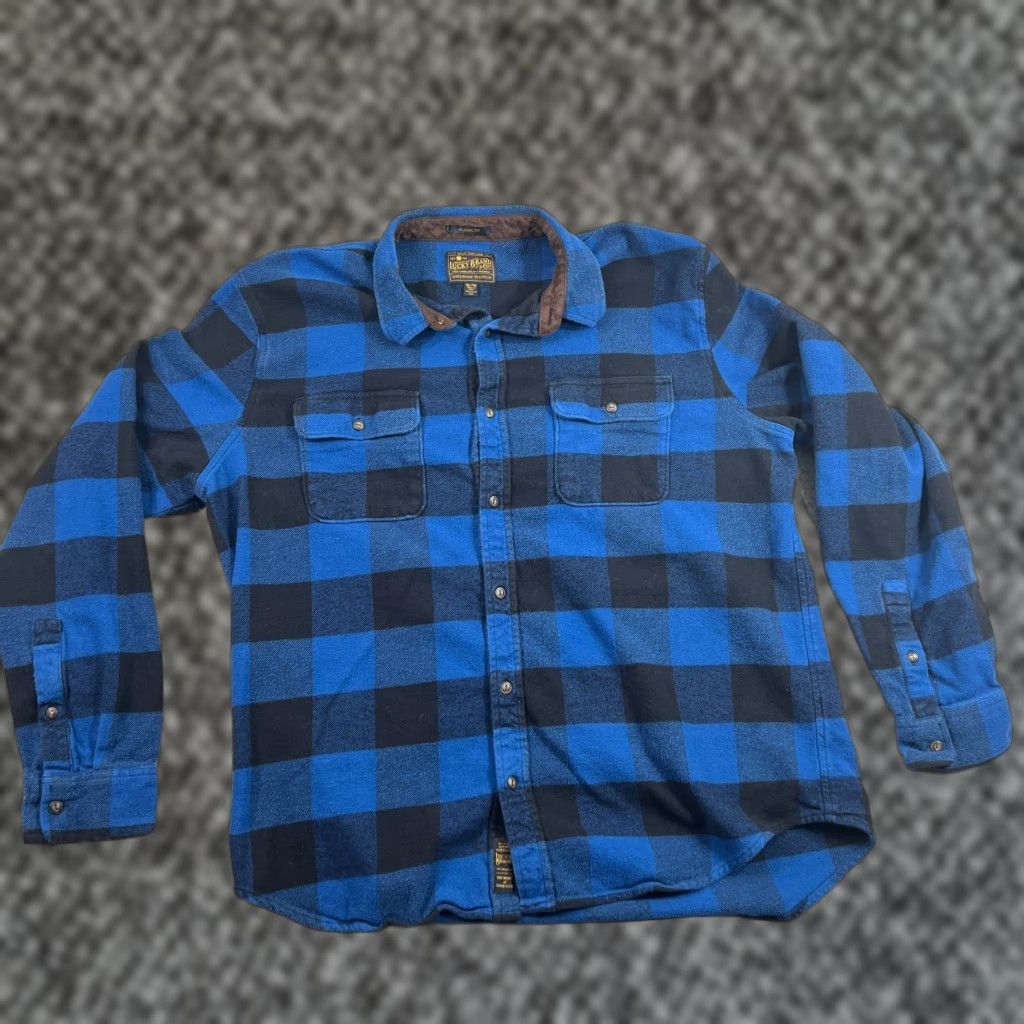 Lucky Brand Lucky Brand Shirt Mens XL Blue Plaid Flannel Classic Fit Stretch Pocket Button-Up Size US XL / EU 56 / 4 - 1 Thumbnail