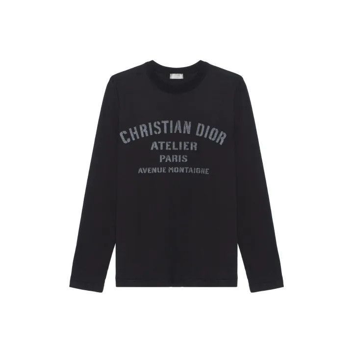 Dior Dior Black Logo Long Sleeve T-shirt for Men 0079-2507 Long Sleeve T Shirts