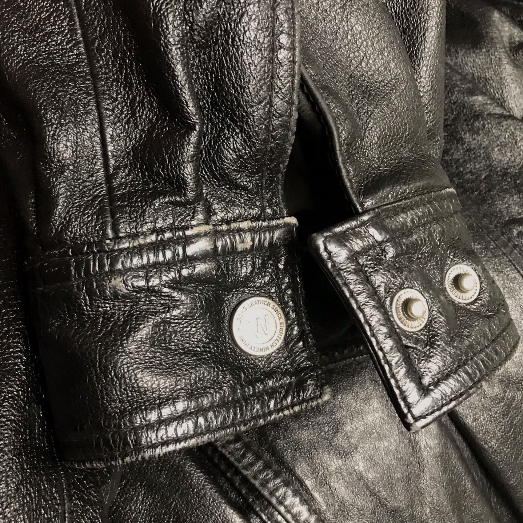 Vintage Wilsons Leather Men Black Leather Double Collar Zip Flight Bomber Jacket XL Size US XL / EU 56 / 4 - 6 Thumbnail