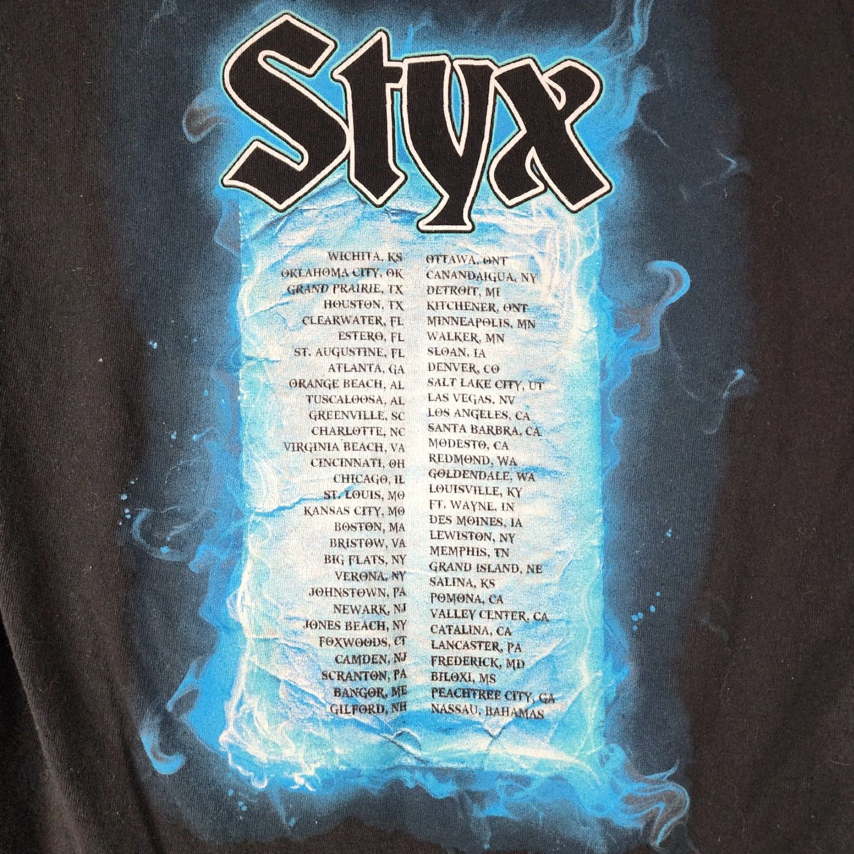Delta VINTAGE Delta Styx Tour Graphic Tee Womens Short Sleeve V-Neck Size M Black Band Size 32" / US 10 / IT 46 - 7 Thumbnail