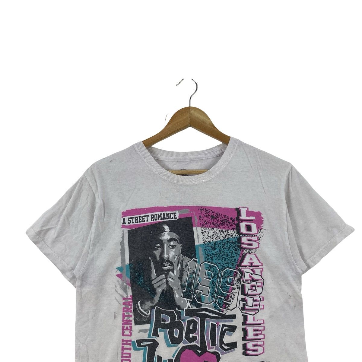 Vintage Vintage POETIC JUSTICE TUPAC 1993 Graphic Crop T-Shirt Size S / US 4 / IT 40 - 2 Thumbnail