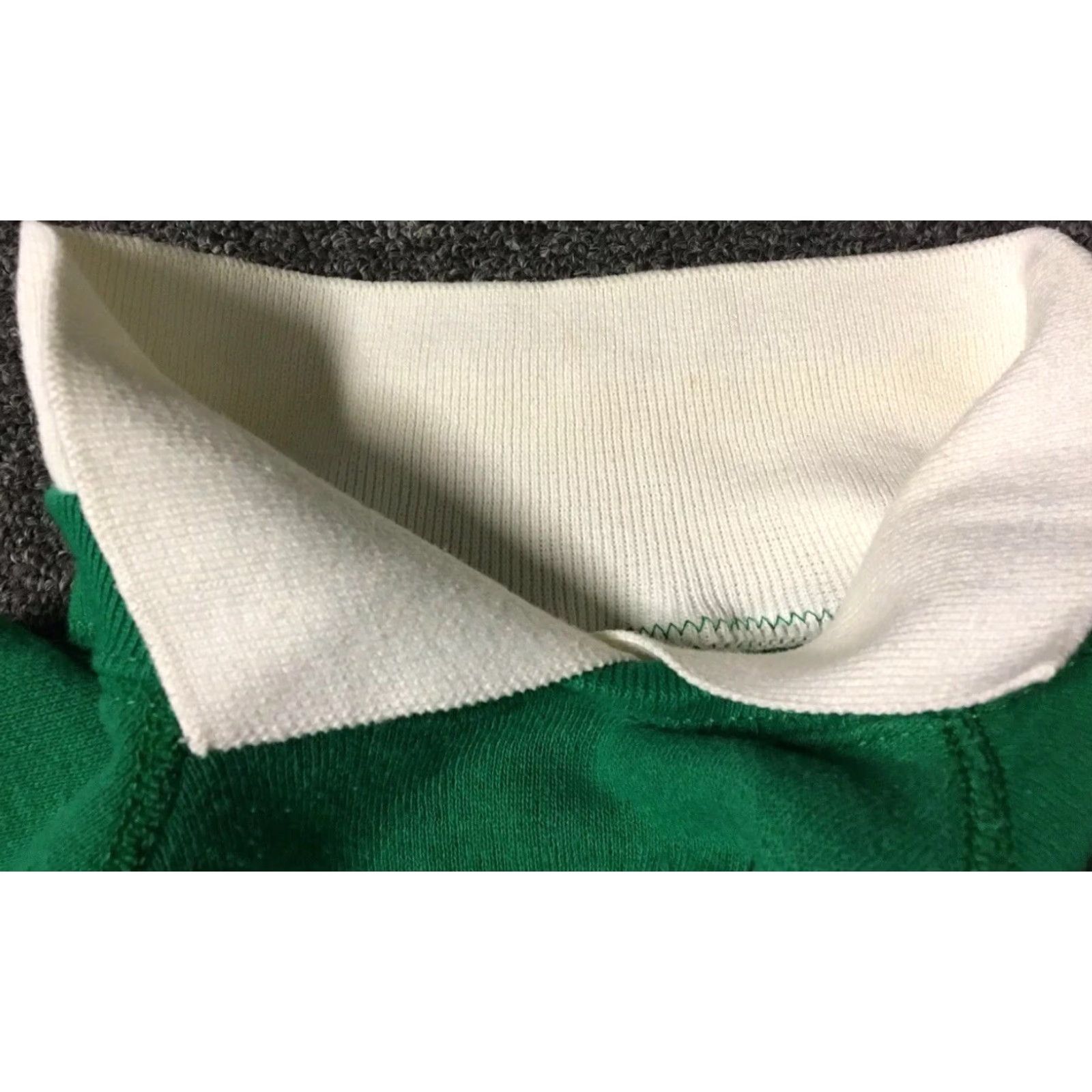 Hanes VINTAGE 80s Flower Collared Sweatshirt Mens M USA Hanes Green Patterned Raglan Striped Long Sleeve College Grunge 90s Love Size US M / EU 48-50 / 2 - 5 Thumbnail