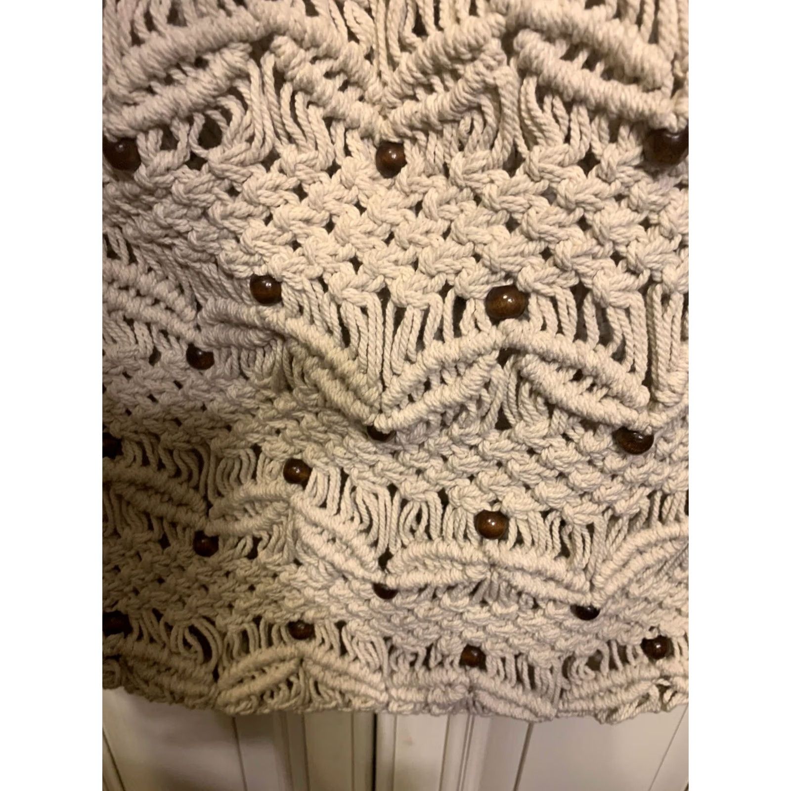 Vintage Beaded Crocheted Handbag Large Women Size ONE SIZE - 2 Thumbnail