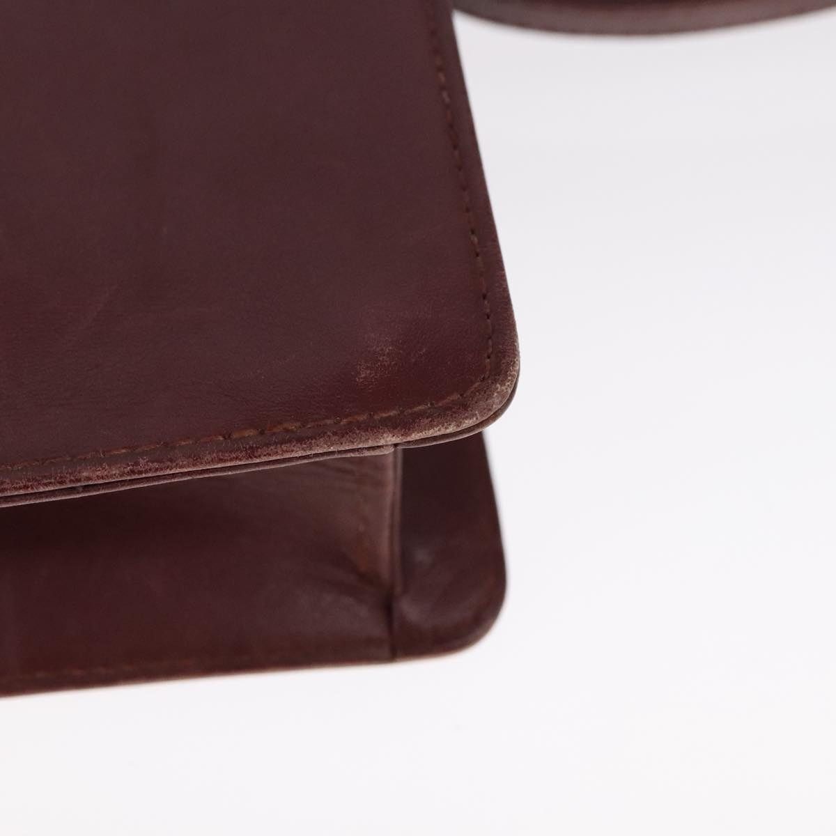 Cartier Cartier Clutch Bag Leather Wine Red Size ONE SIZE - 16 Thumbnail