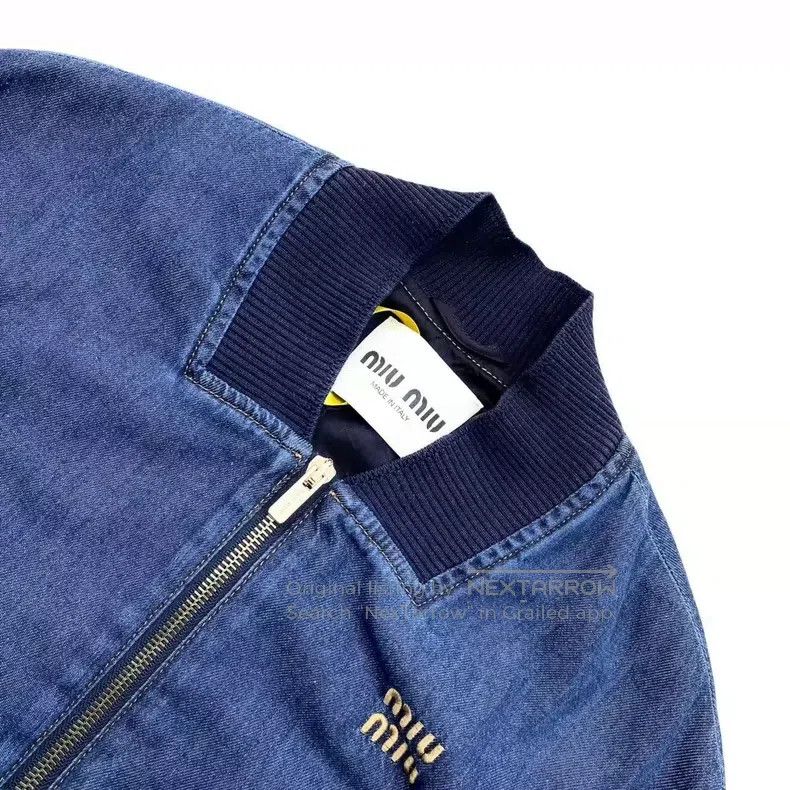 Miu Miu Miu Miu 36 Blue embroidered logo denim jacket Size S / US 4 / IT 40 - 3 Thumbnail