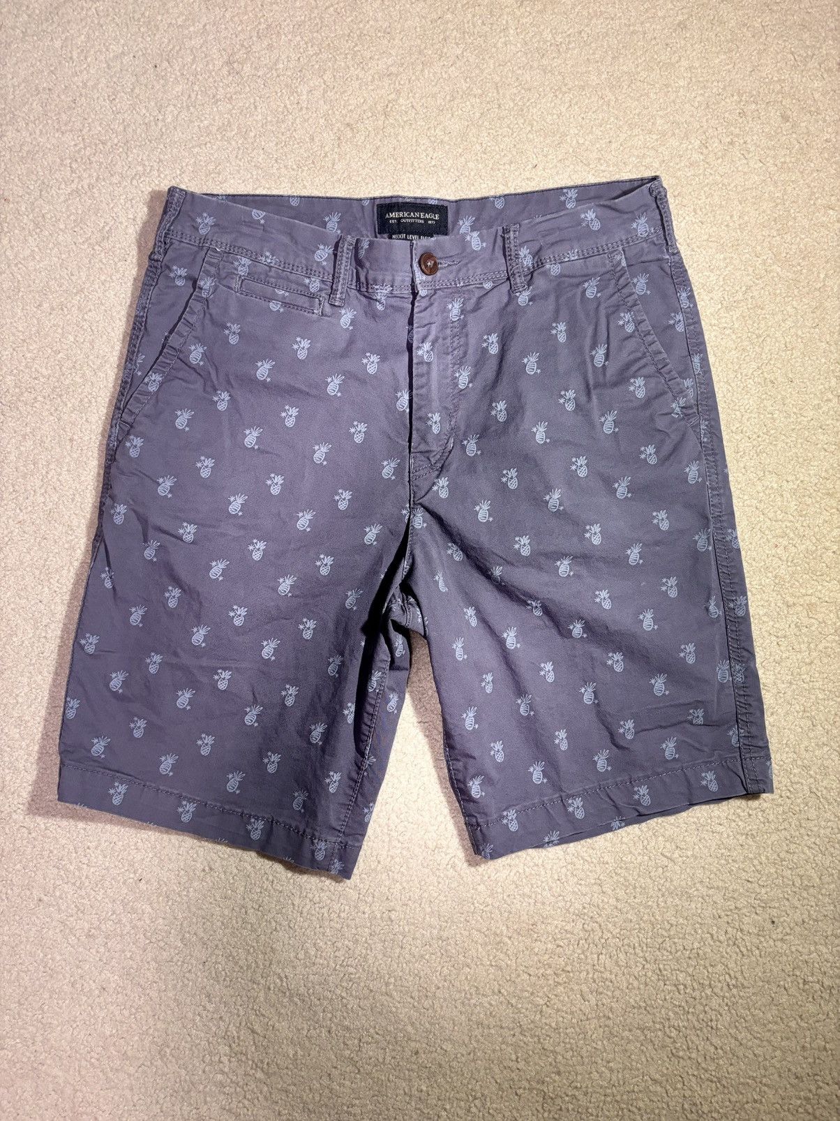 American Eagle Outfitters American Eagle Pineapple Chino Shorts Mens 32 Blue Size US 32 / EU 48 - 1 Thumbnail