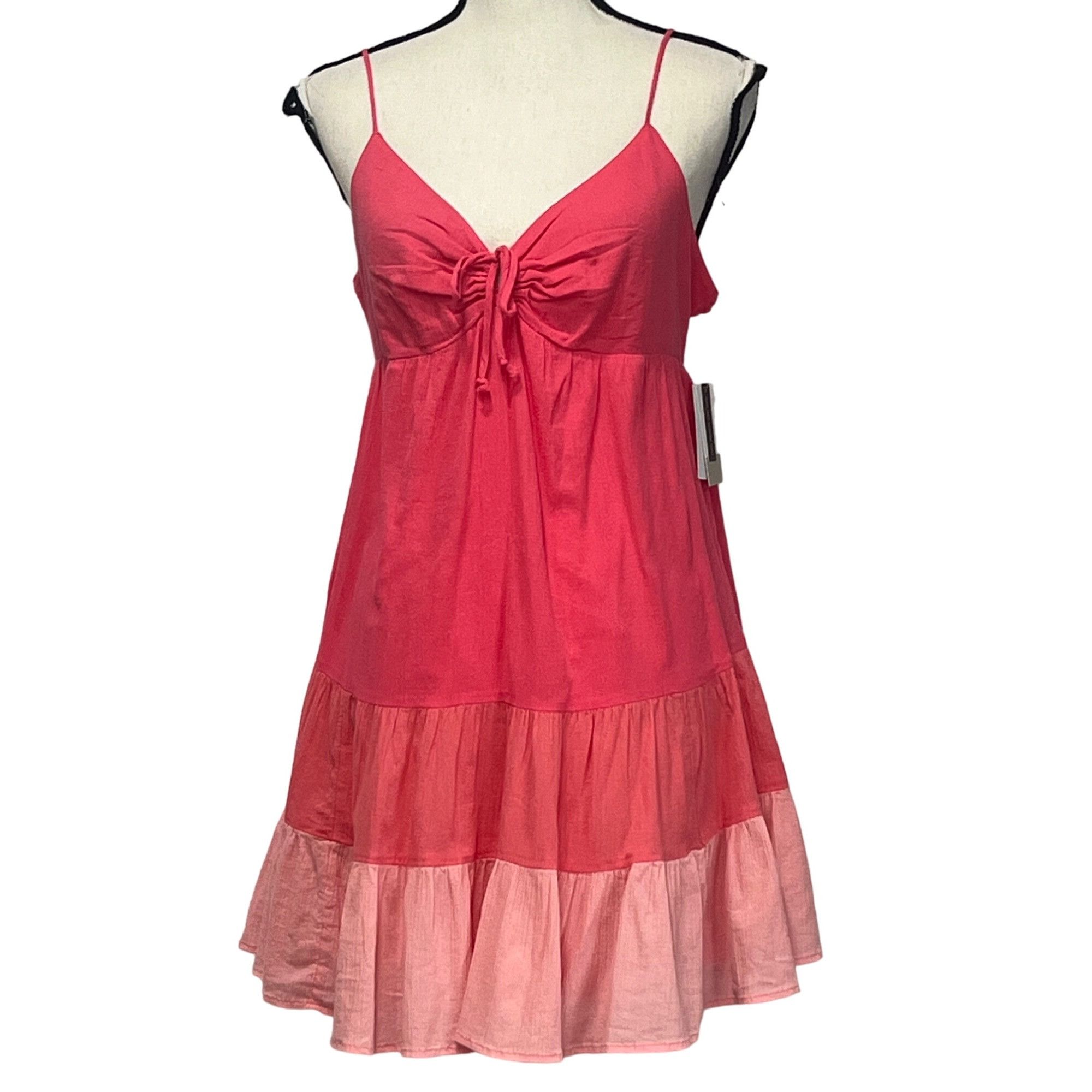 Other Bp Junior's Floral Tiered Cotton Babydoll Dress In Pink Mul Size M / US 6-8 / IT 42-44 - 14 Thumbnail