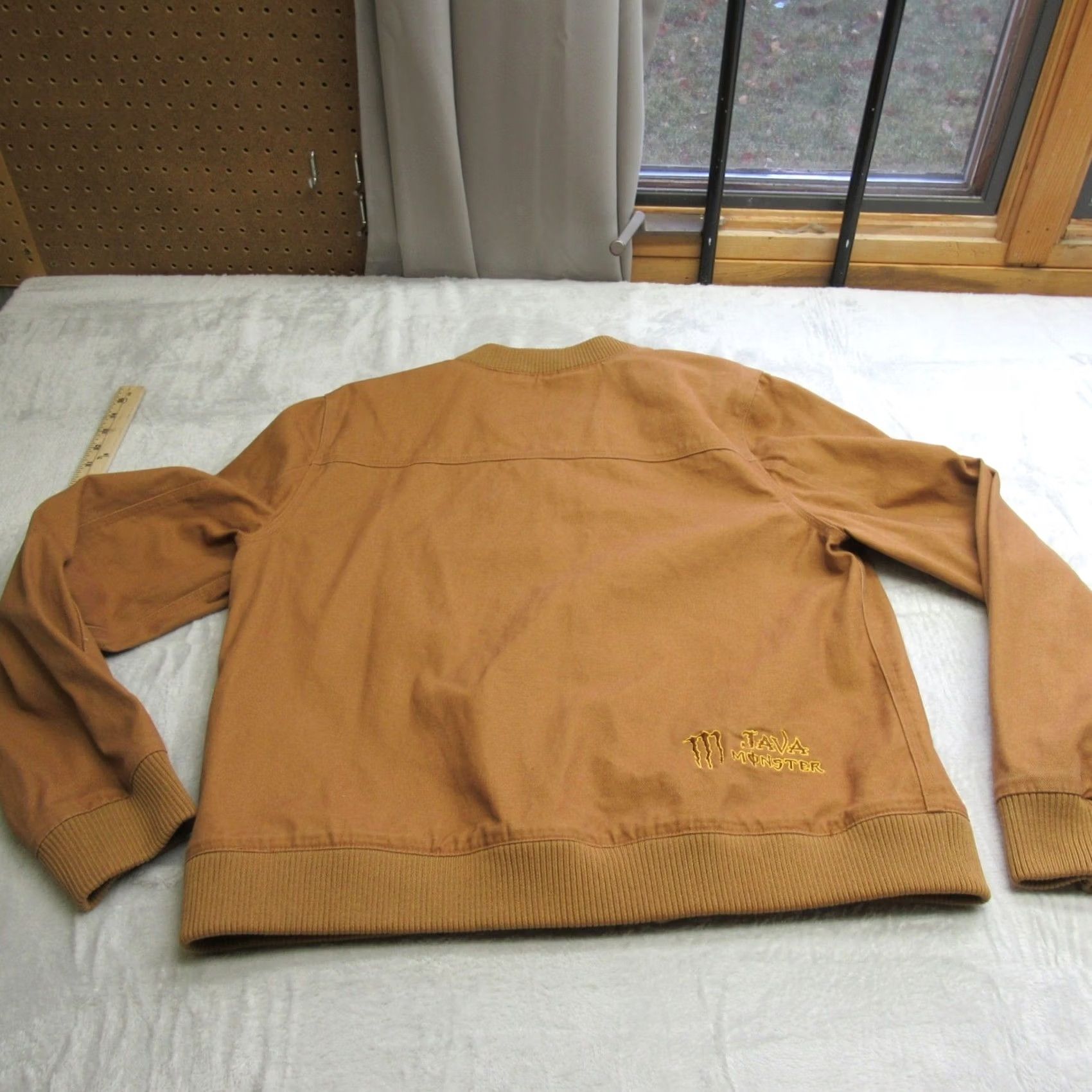 Vintage Java Monster Energy Bomber Jacket Womens XL Beige Duck Canvas Rugged Work Zip Size XL / US 12-14 / IT 48-50 - 2 Thumbnail