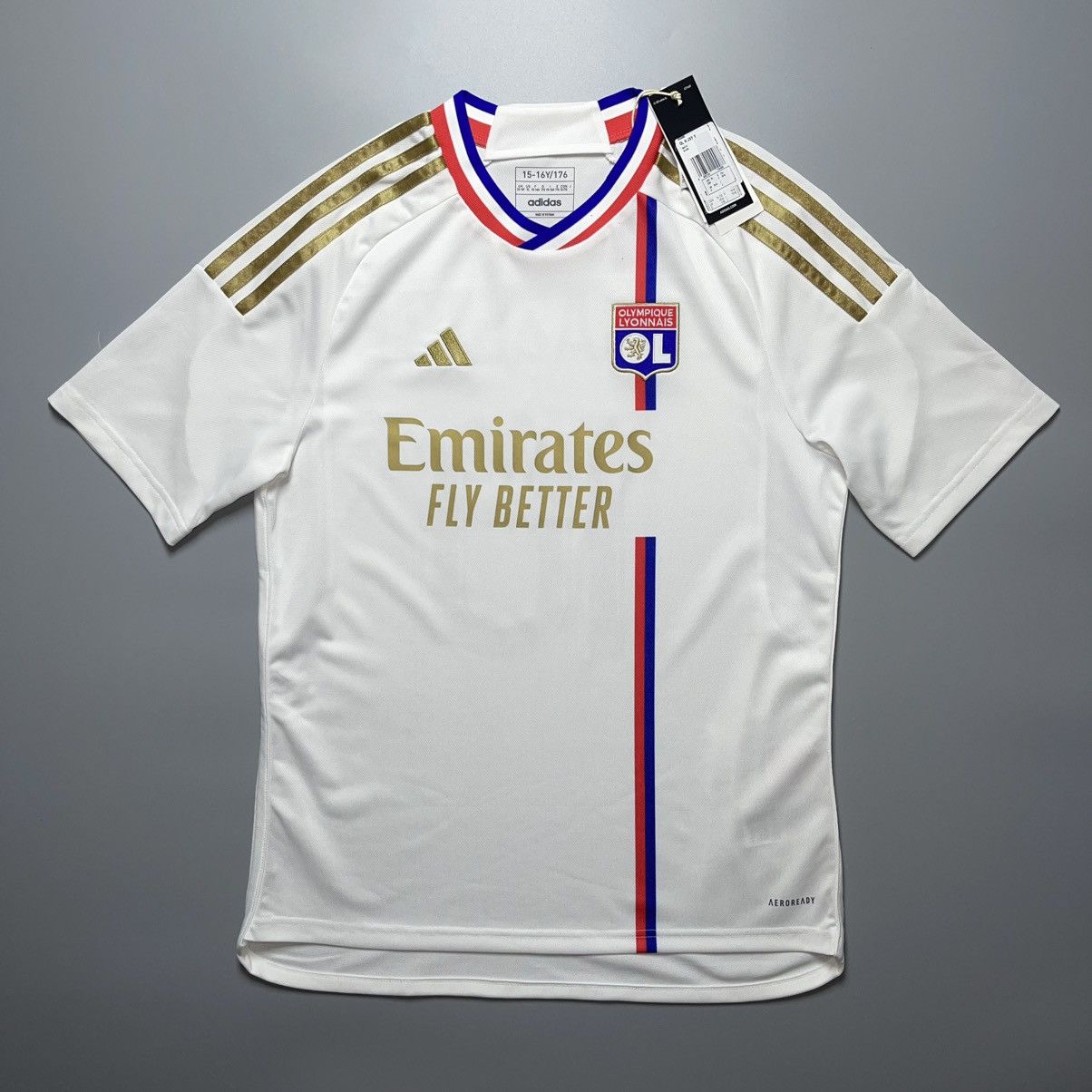 Adidas 15-16Y SIZE LYON ADIDAS 23/24 SOCCER JERSEY #10 LACAZETTE Size US XXS / EU 40 - 2 Thumbnail