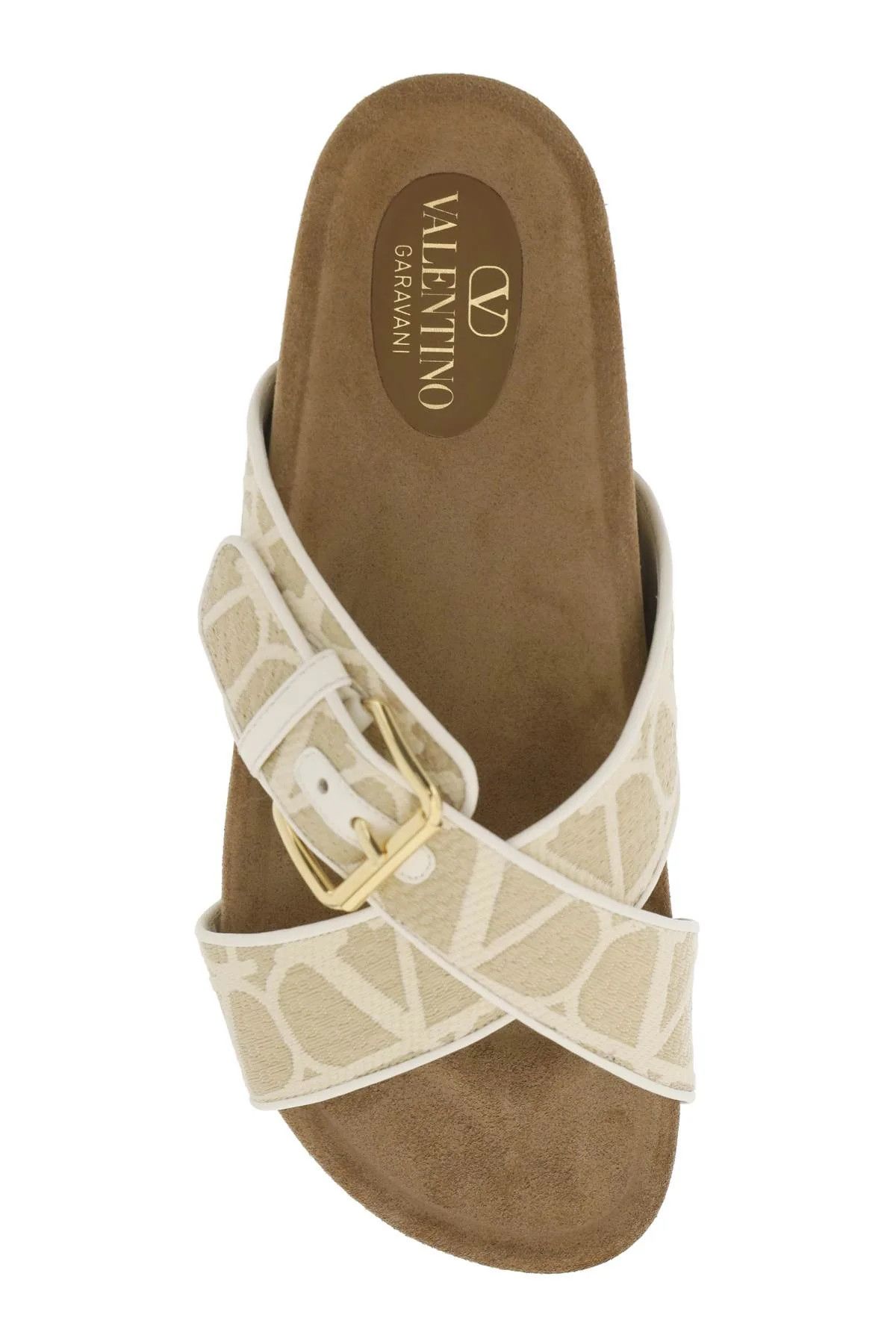 Valentino o1s22i1n0924 Iconographer's Rafia Slides in White Size US 9 / IT 39 - 2 Thumbnail