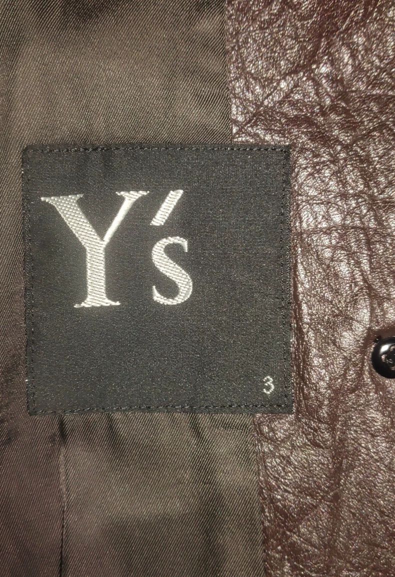Y's Y's Leather jacket in brown asymmetric design jacket Size US L / EU 52-54 / 3 - 7 Thumbnail