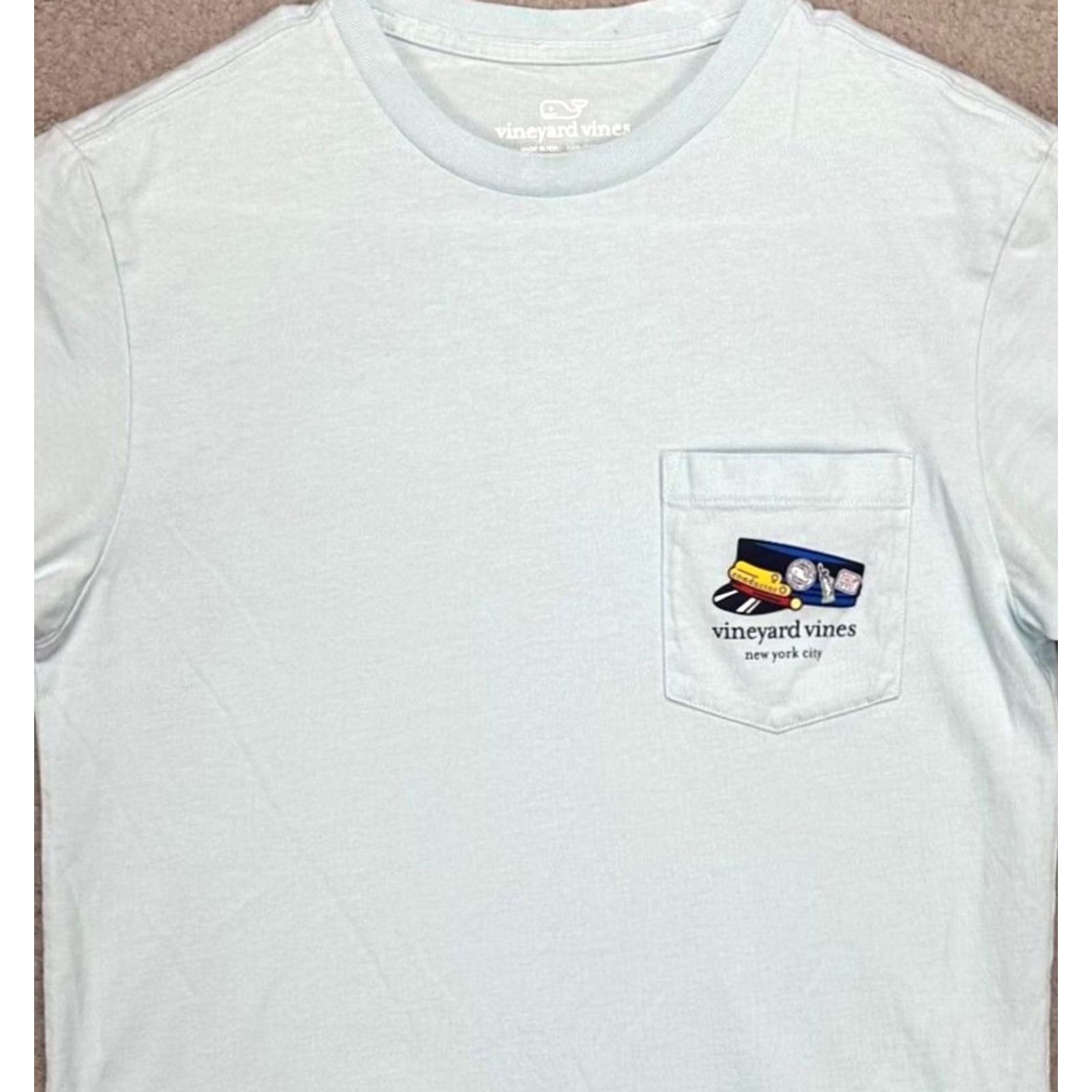 Vineyard Vines Vineyard Vines Pocket Tee Shirt Mens XS Light Blue Graphic Print Pocket Tee T-Shirt Short Sleeve Crew Neck Size US XS / EU 42 / 0 - 2 Thumbnail