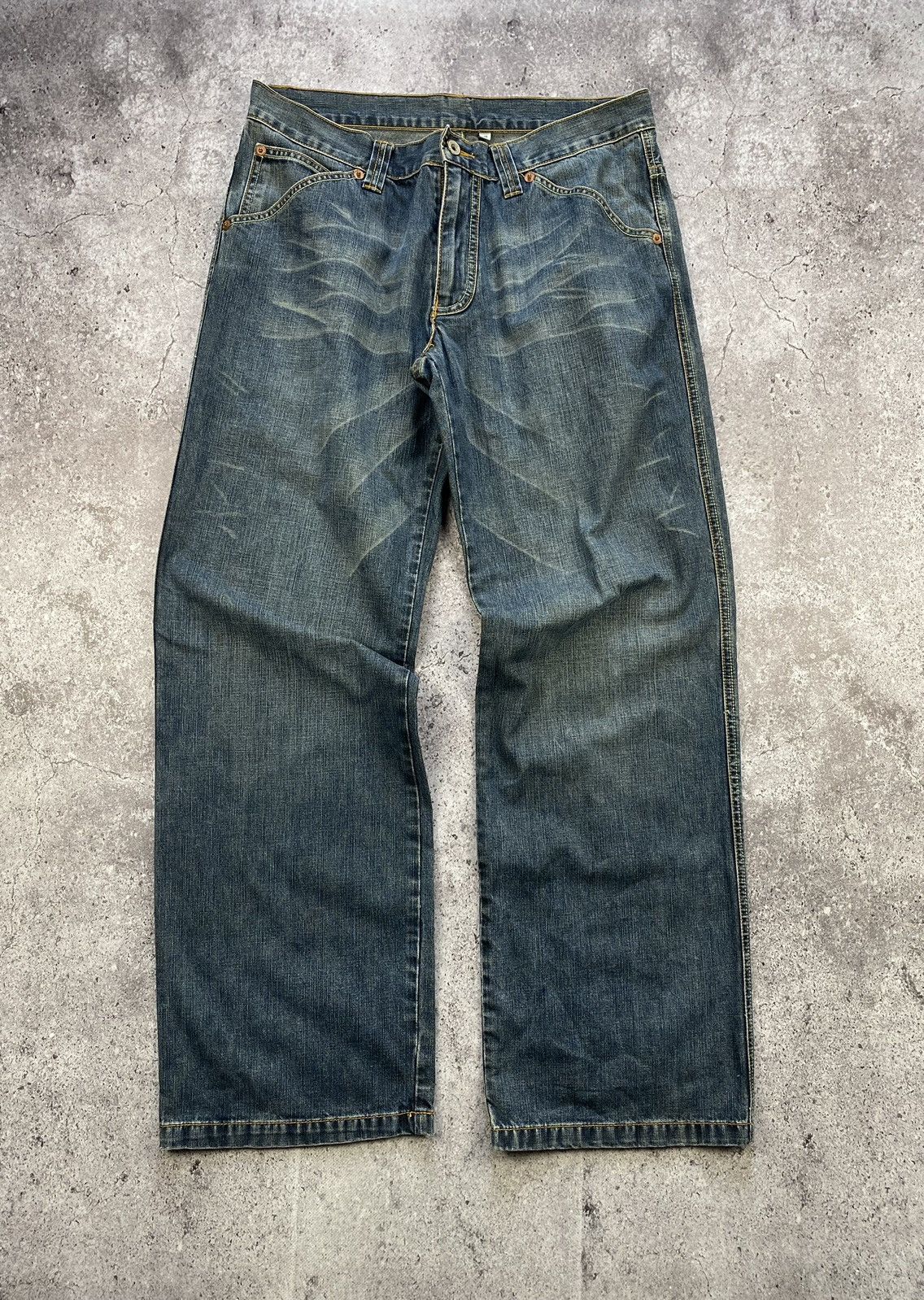 If Six Was Nine × Japanese Brand Rick Owens Junya Watanabe Style Baggy Button Denim Pants Size US 34 / EU 50 - 10 Thumbnail