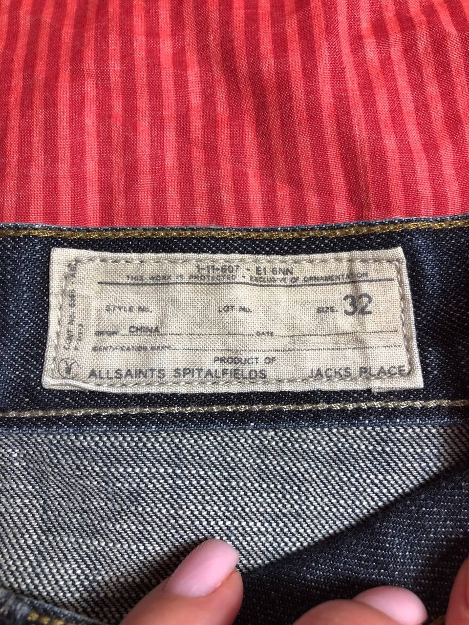 Allsaints Dirty Painted Distressed Thrashed Faded Baggy Jeans Y2K Size US 32 / EU 48 - 9 Thumbnail