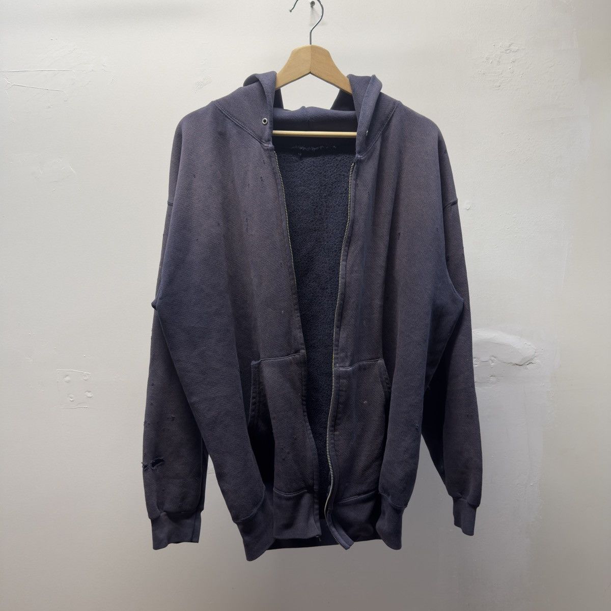 Vintage 90s Thrashed Faded Distressed Zip Hoodie ERD Grunge Chrome Size US XL / EU 56 / 4 - 7 Thumbnail