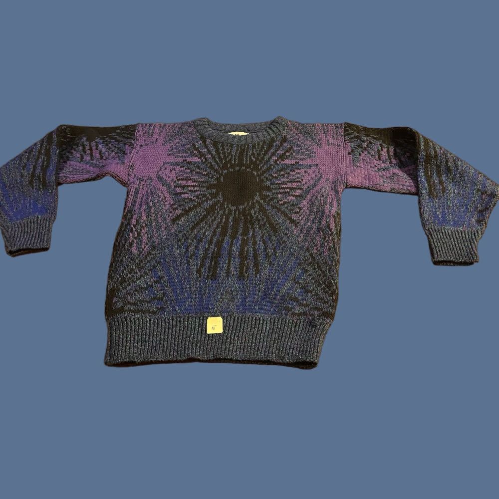 Savane VINTAGE Lavane Sweater Women’s Medium Purple Black Blue All Over Print Size M / US 6-8 / IT 42-44 - 1 Thumbnail