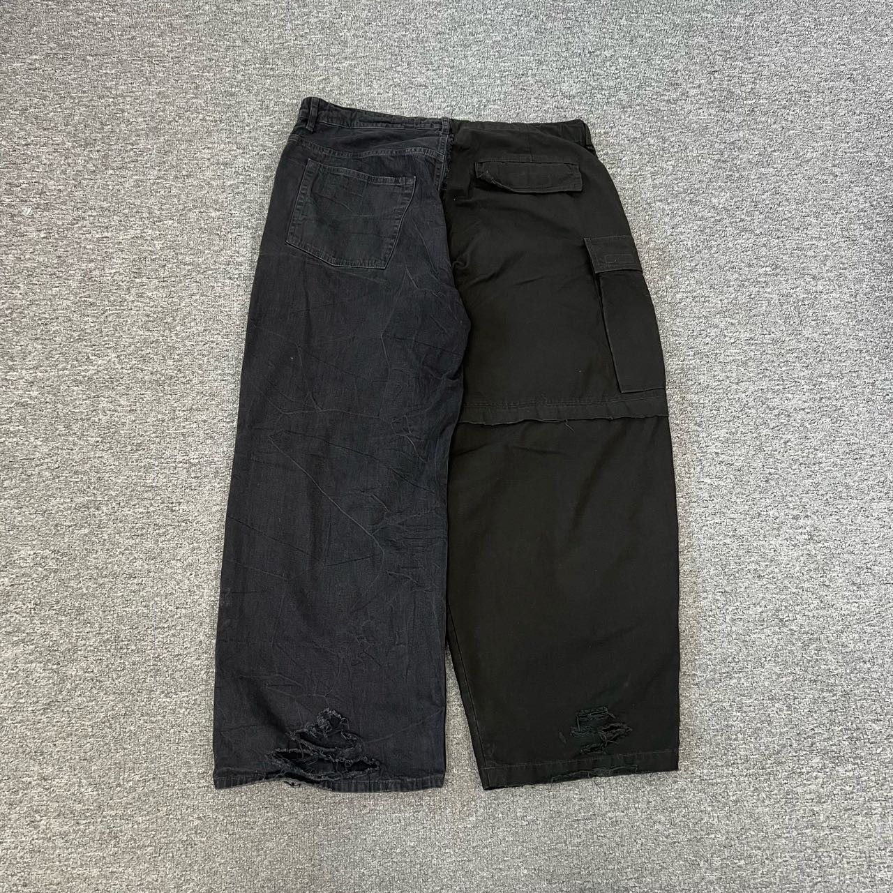 Balenciaga Balenciaga 24 New Denim Paneled Drawstring Cargo Overalls p Size US 28 / EU 44 - 2 Thumbnail