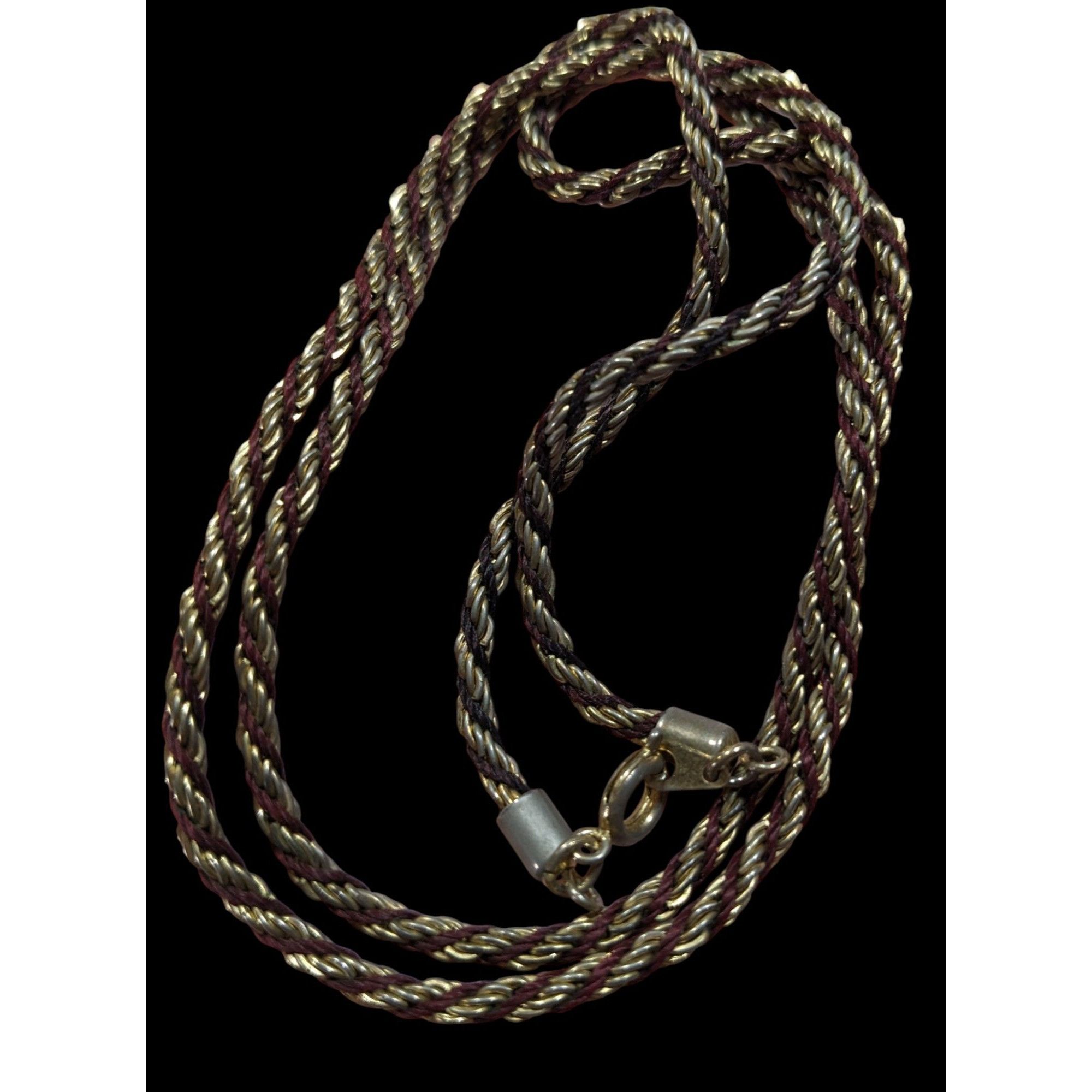 Other Vintage Twisted Gold Tone And Brown Chain Size ONE SIZE - 1 Thumbnail