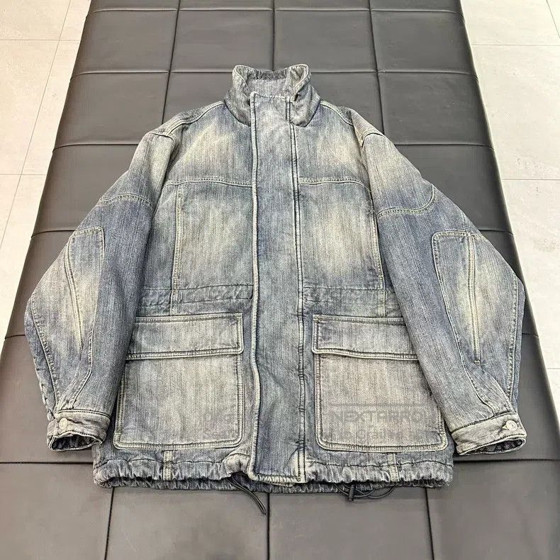 Balenciaga Balenciaga Washed Retro Distressed Parka Denim Coat Size US S / EU 44-46 / 1 - 1 Thumbnail