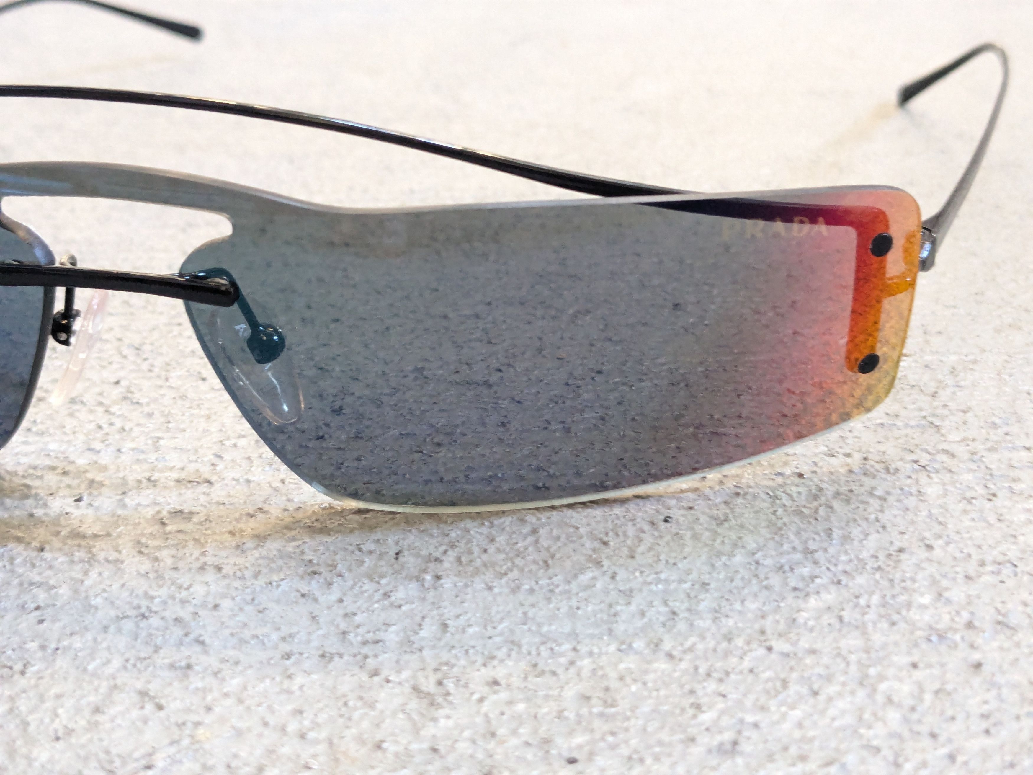 Prada Prada Sunglasses SPR61V Mirrored Black Size ONE SIZE - 3 Thumbnail