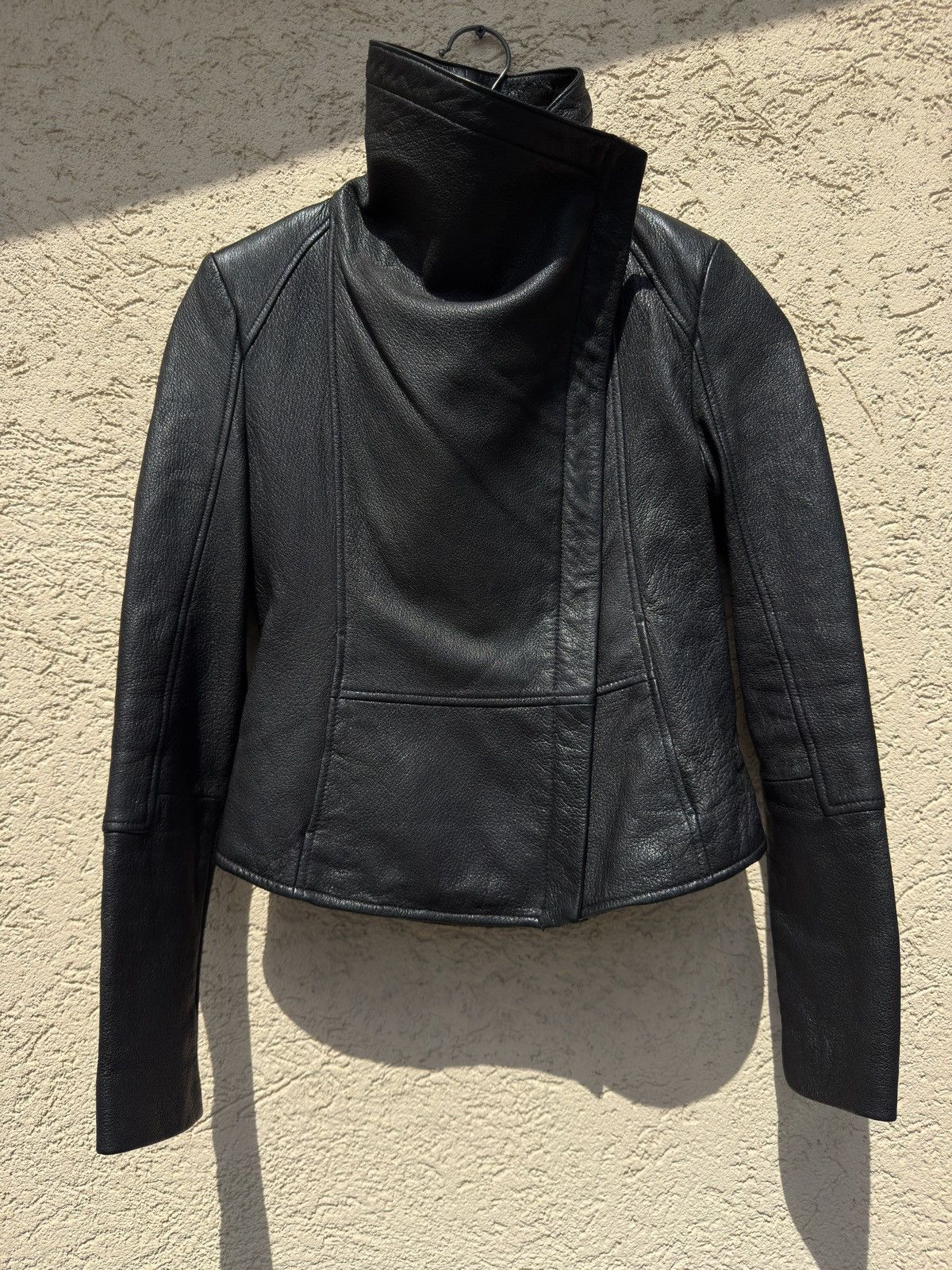 Rick Owens Real Leather Asymmetric Big Throat Rick Owens Type Jacket Size US S / EU 44-46 / 1 - 3 Thumbnail