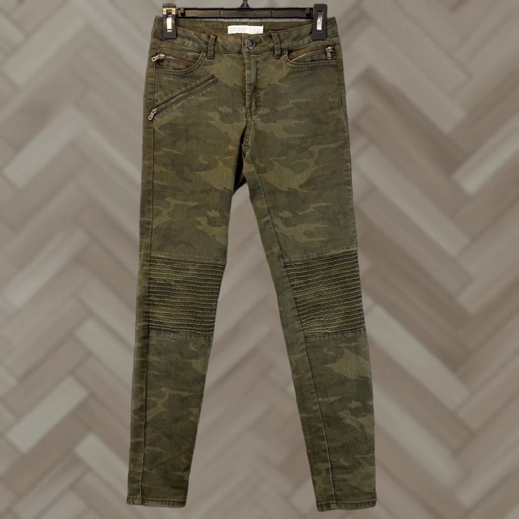 Zara Zara Skinny Stretch Camo Green Jeans Pants Womens (Size US2) / 48-14 Size 26" / US 2 / IT 38 - 1 Thumbnail