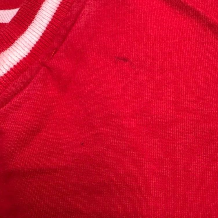 Neiman Marcus VINTAGE Neiman Marcus 80s Red Striped Knit Blouse Womens Large V-Neck Casual Short Sleeve Size L / US 10 / IT 46 - 5 Thumbnail