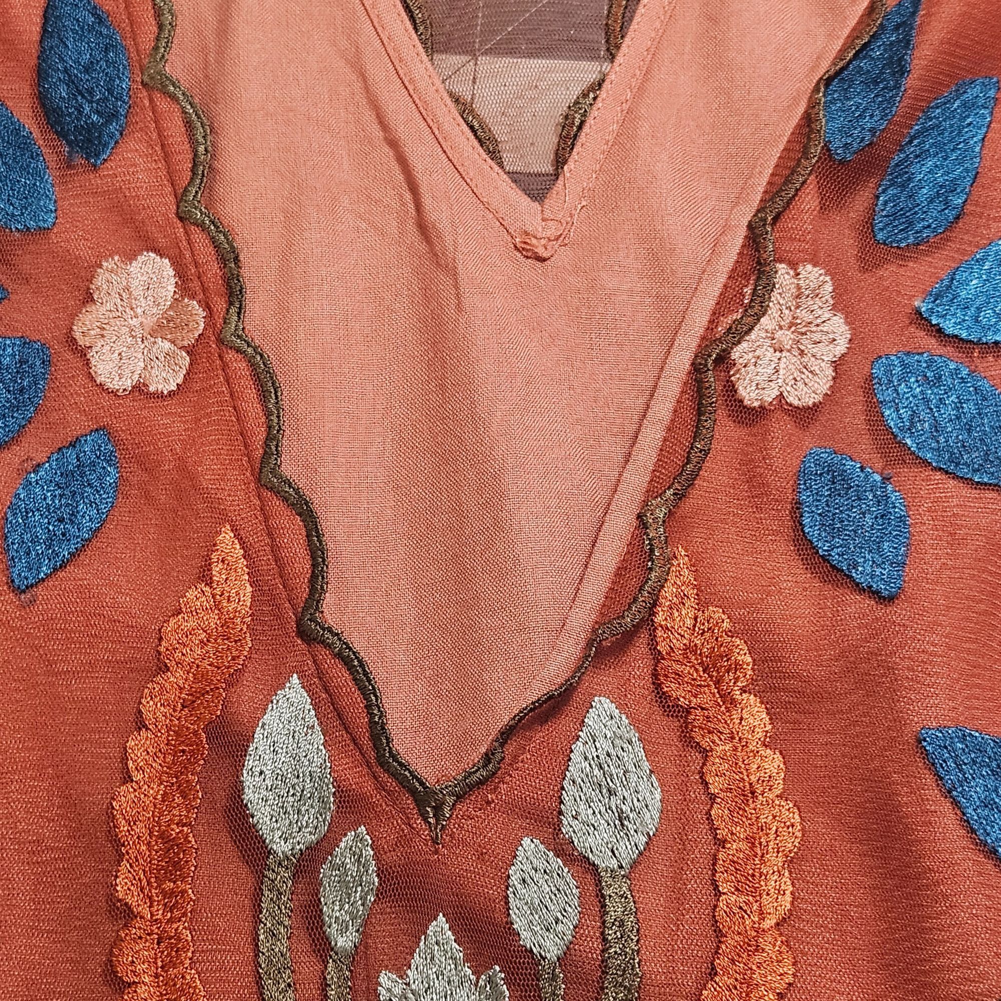 Free People Free People Embroidered Mesh Boho Fall Dress SM Rust Festiva Size S / US 4 / IT 40 - 7 Thumbnail