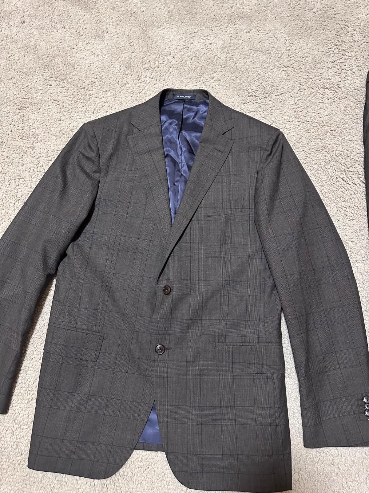 Suitsupply SUITSUPPLY SIENNA Mens Classic Brown Pure Lana Wool Suit Size 52R - 3 Thumbnail