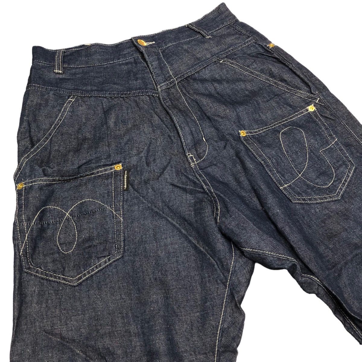 Issey Miyake Mercibeaucop Assymetrical Denim Trousers Balloons Jeans Size US 30 / EU 46 - 1 Thumbnail
