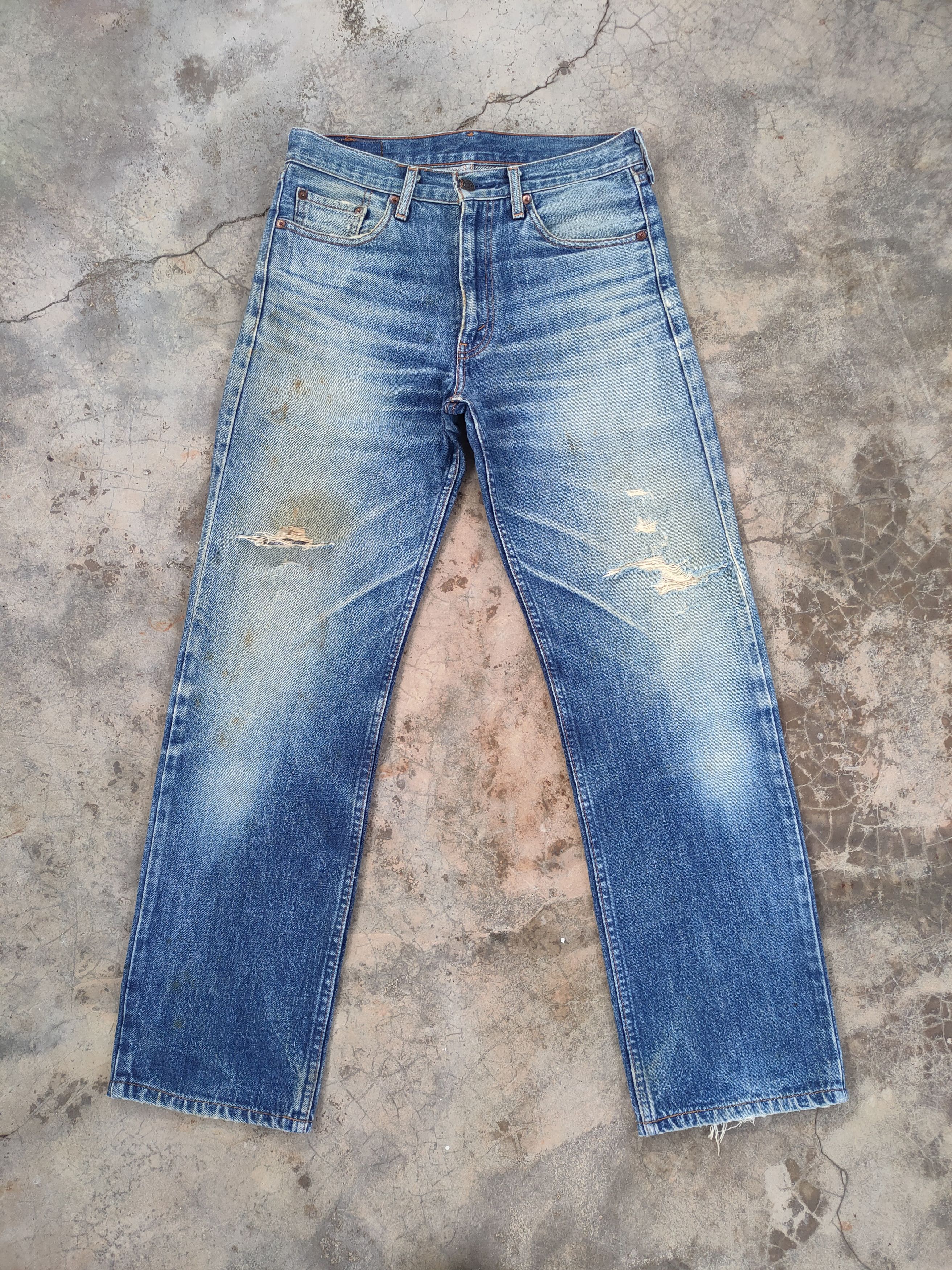 image of Distressed Denim x Levis Vintage Levi's 508 Faded Distressed Jean Denim Pants in Blue (Size 30)