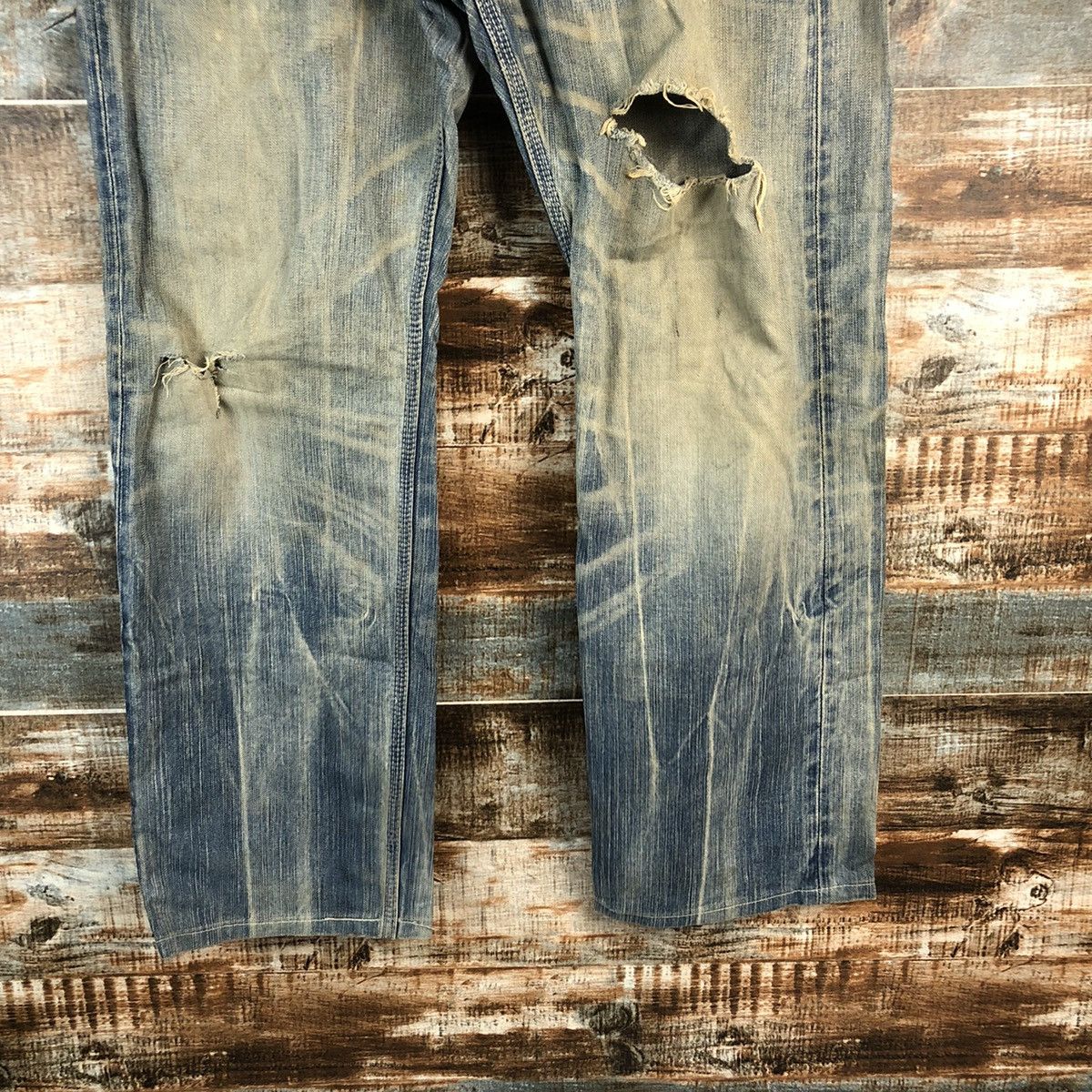 Edwin DLL Edwin Blue Distressed ripped Denim Pants #C239 Size US 35 - 6 Thumbnail