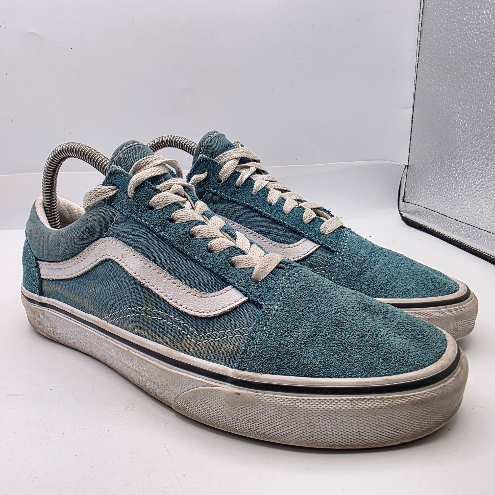 Vans Vans Old Skool Womens Size 9 Blue White Suede Canvas Skate S Size US 9 / IT 39 - 1 Thumbnail