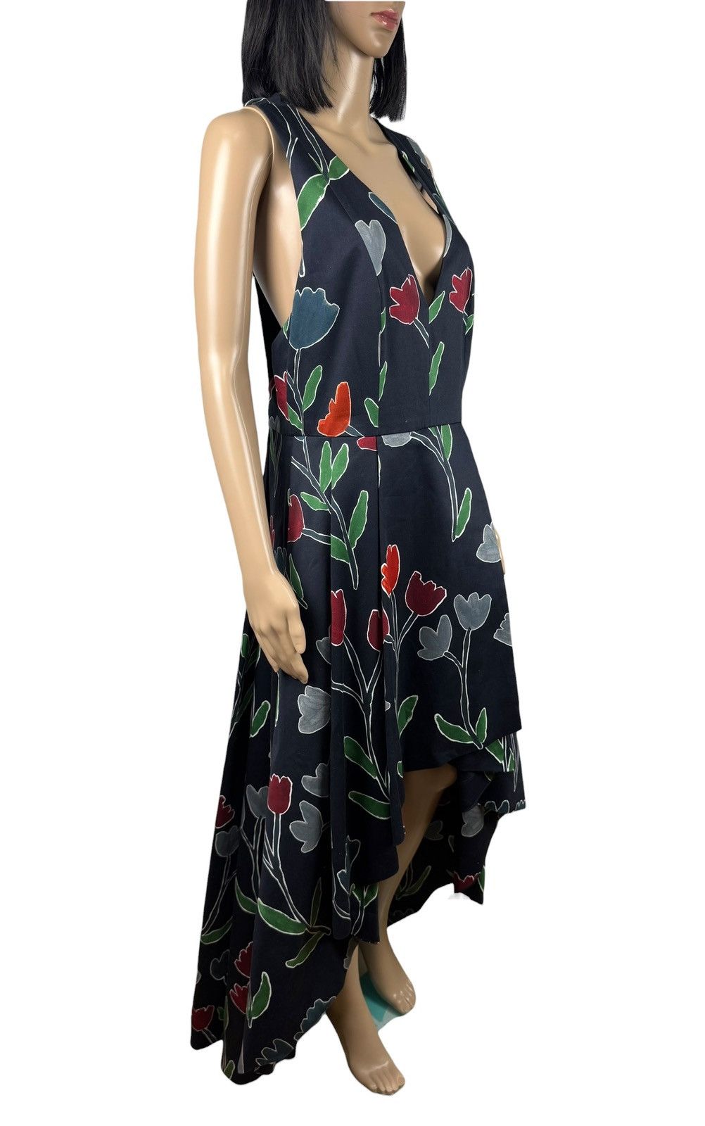 Alice + Olivia Alice + Olivia Tulip Printed High Low Cotton Dress Beckie Size L / US 10 / IT 46 - 3 Thumbnail