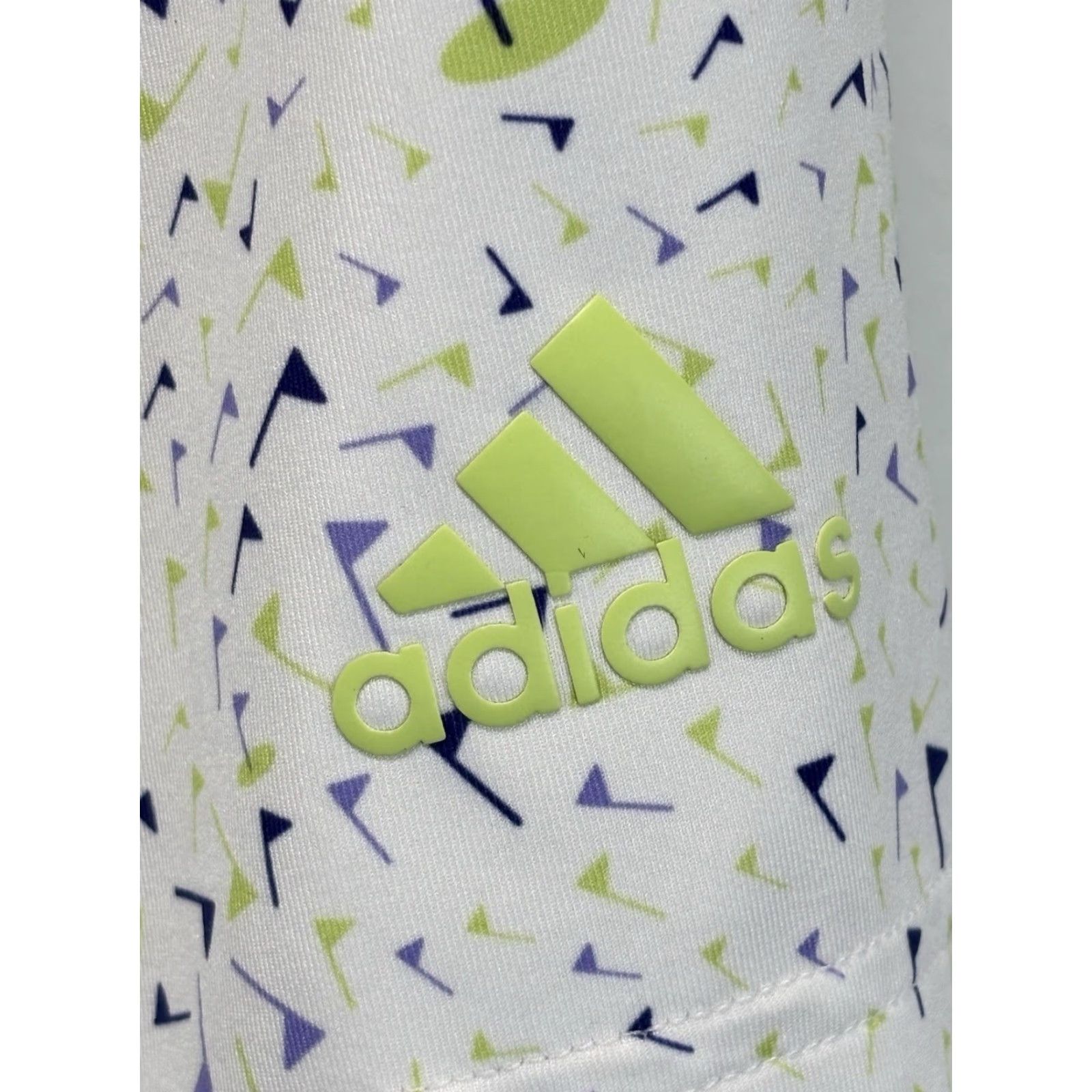 Adidas Adidas Golf Polo Mens M White Parley Primegreen AOP Flag Print Performance Shirt Polo Size US M / EU 48-50 / 2 - 4 Thumbnail