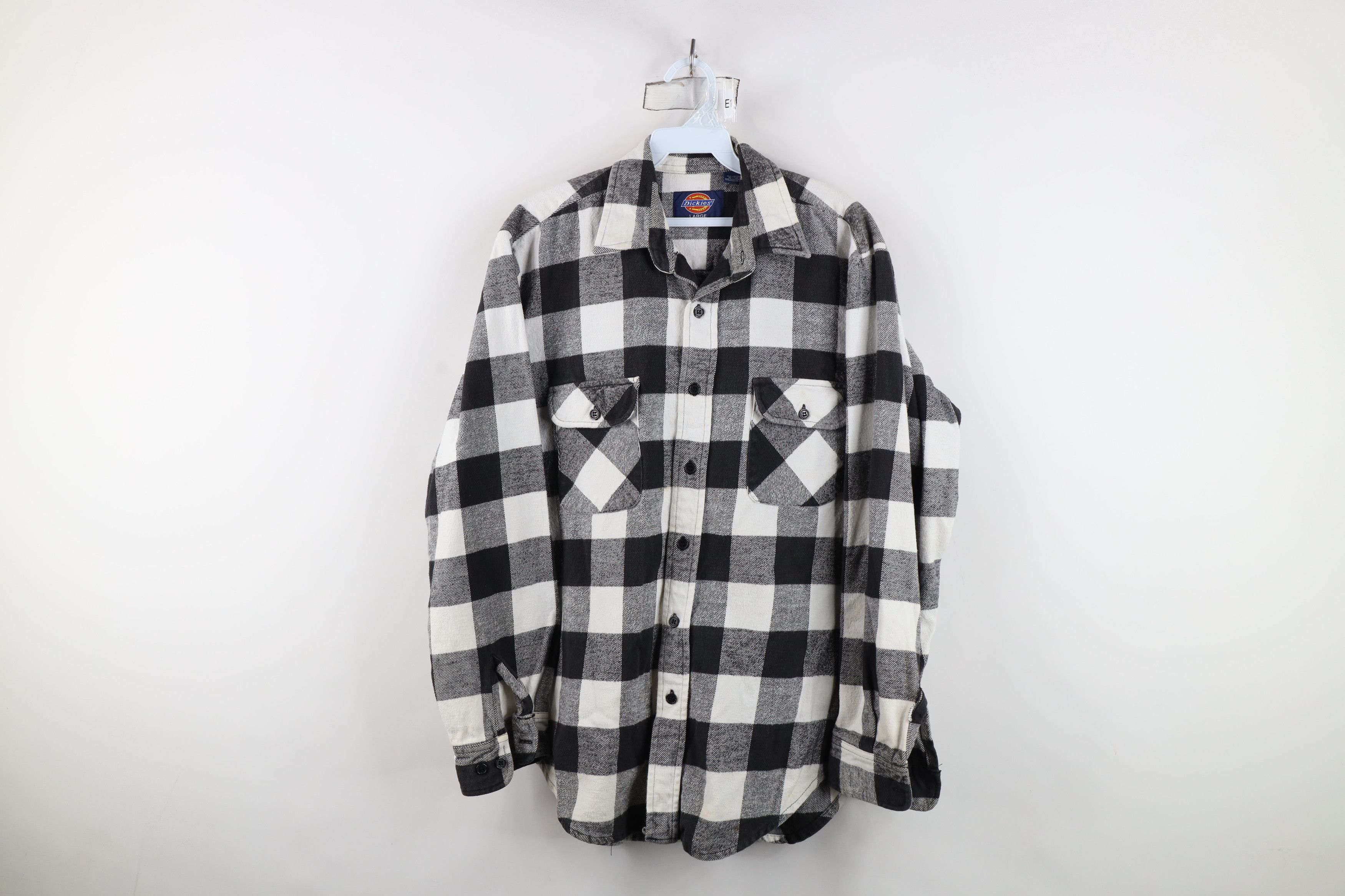 Dickies Vintage 90s Dickies Heavyweight Flannel Button Shirt Plaid Size US L / EU 52-54 / 3 - 1 Thumbnail