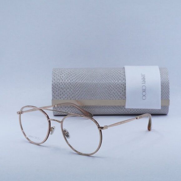 Jimmy Choo Jimmy Choo JC230 0EYR 00 Eyeglasses Gold Pink 51mm Round Size ONE SIZE - 11 Thumbnail