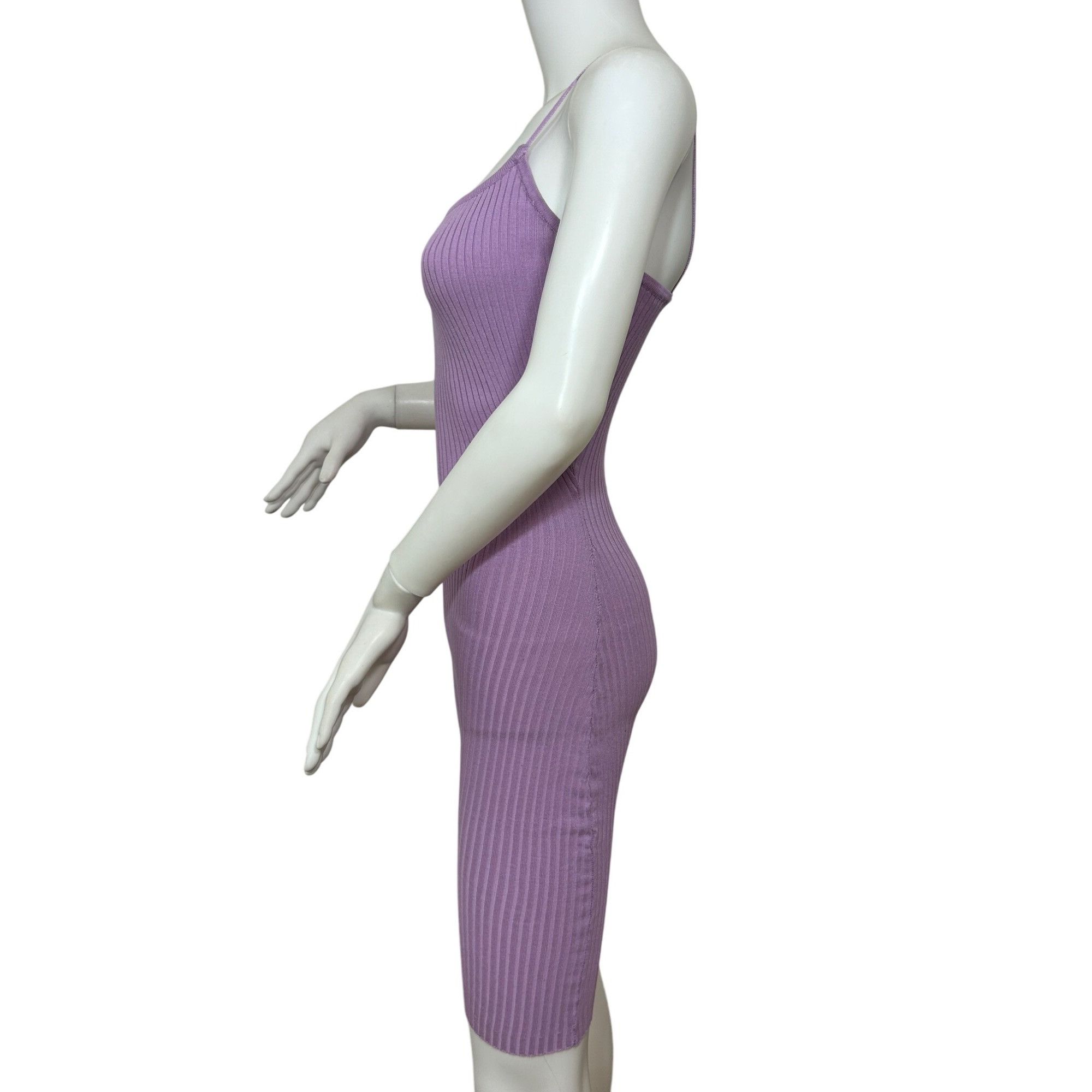 Other Daisy Women’s Ribbed Romper S Lavender Unitard Scoop Neck Sp Size S / US 4 / IT 40 - 2 Thumbnail