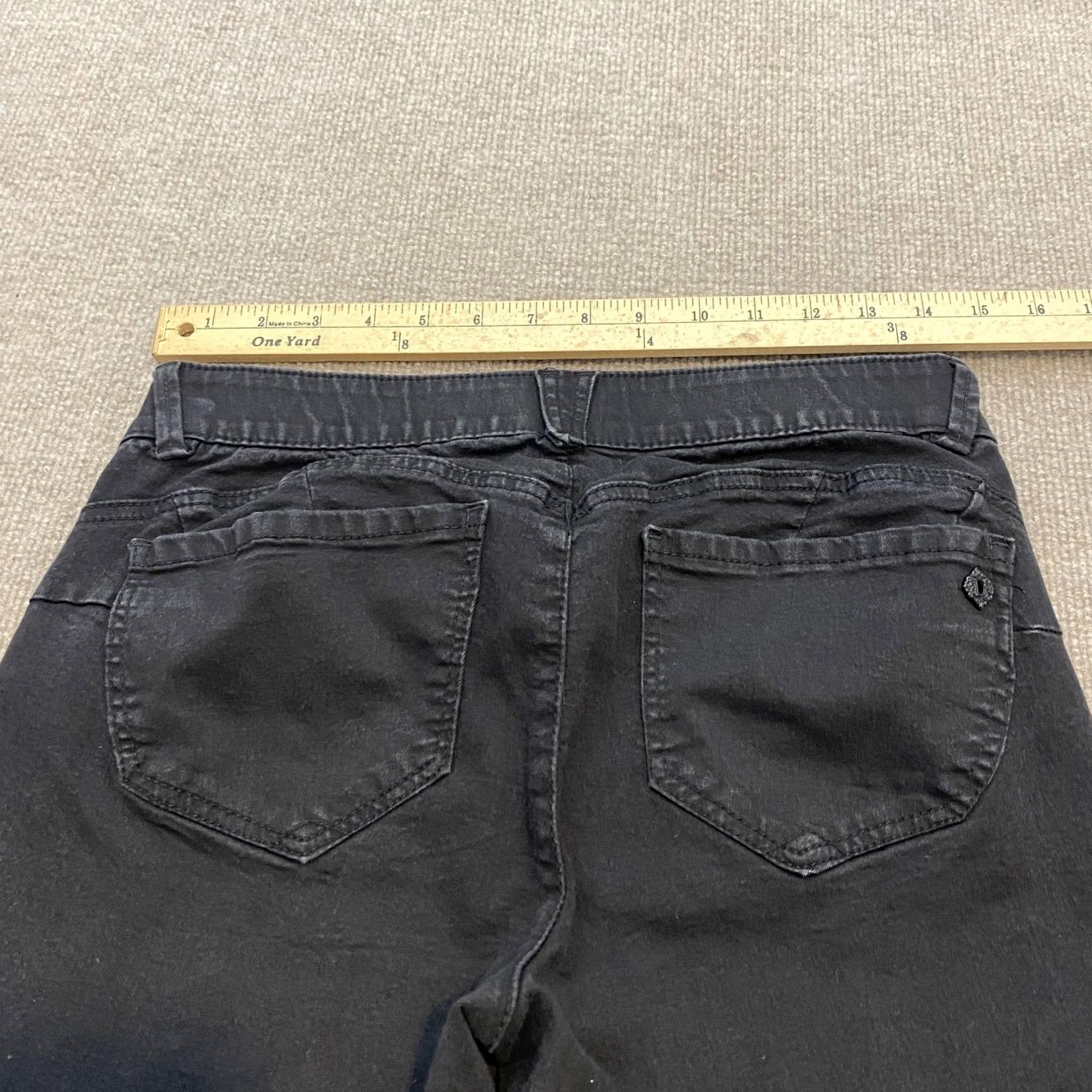 Vintage Democracy Jeans Womens 8 Black Dark Wash Mid Rise Stretch Skinny Absolution Denim 5-Pocket Size 30" / US 8 / IT 44 - 5 Thumbnail