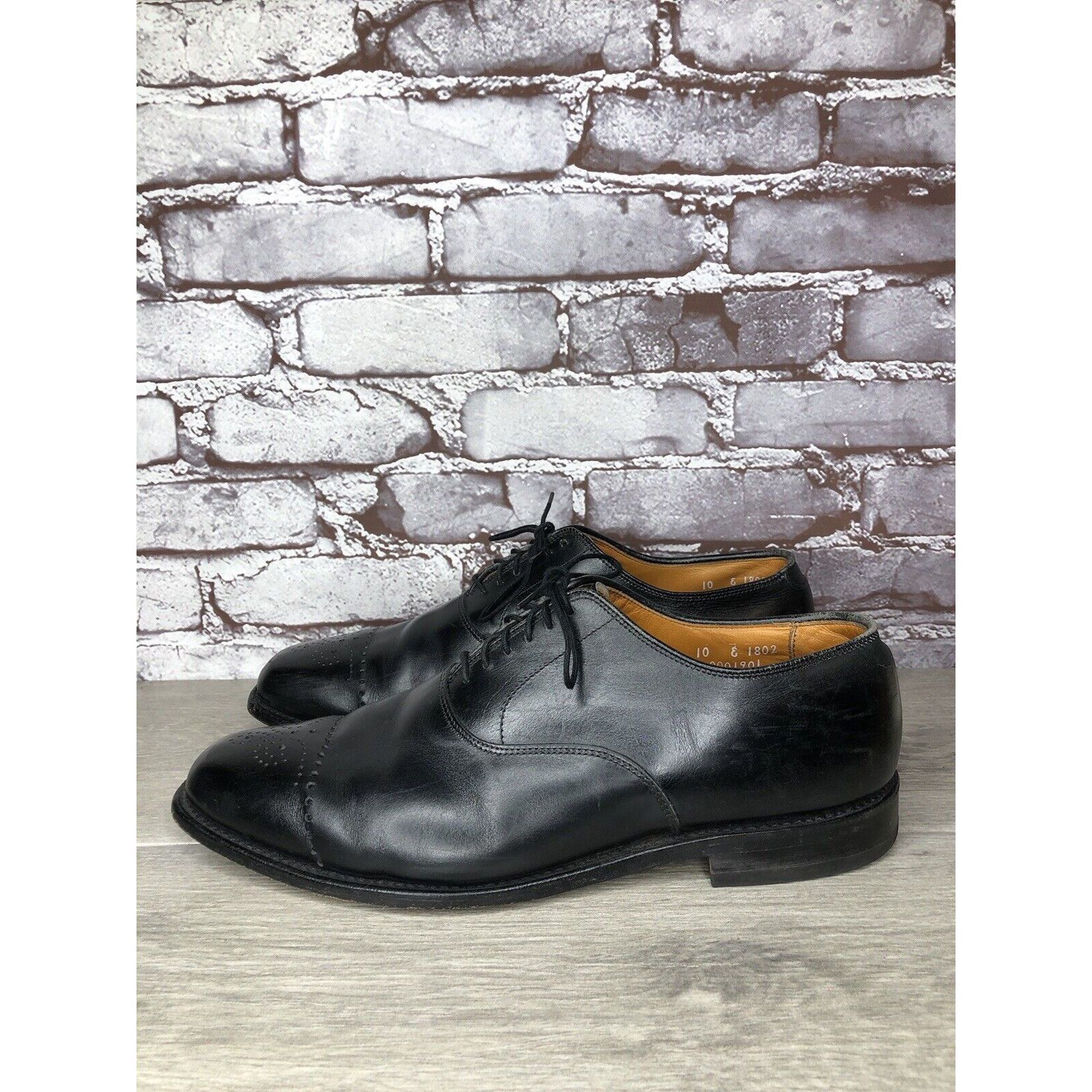 Allen Edmonds Allen Edmonds Dryden Black Leather Cap Toe Oxfords Brogue Sh Size US 10 / EU 43 - 3 Thumbnail