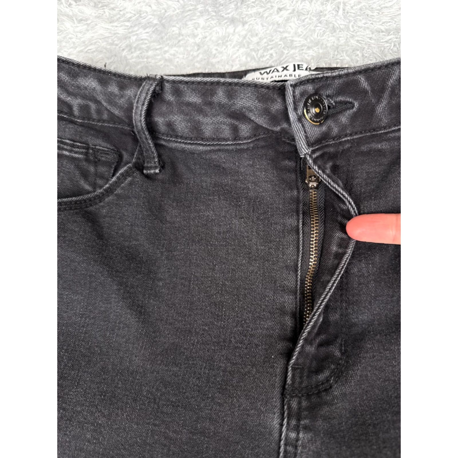 Vintage Wax Jeans Junior 13 Black Denim Bootcut High Rise Cotton Blend Stretch 28x30 Size 34" / US 12 / IT 48 - 5 Thumbnail