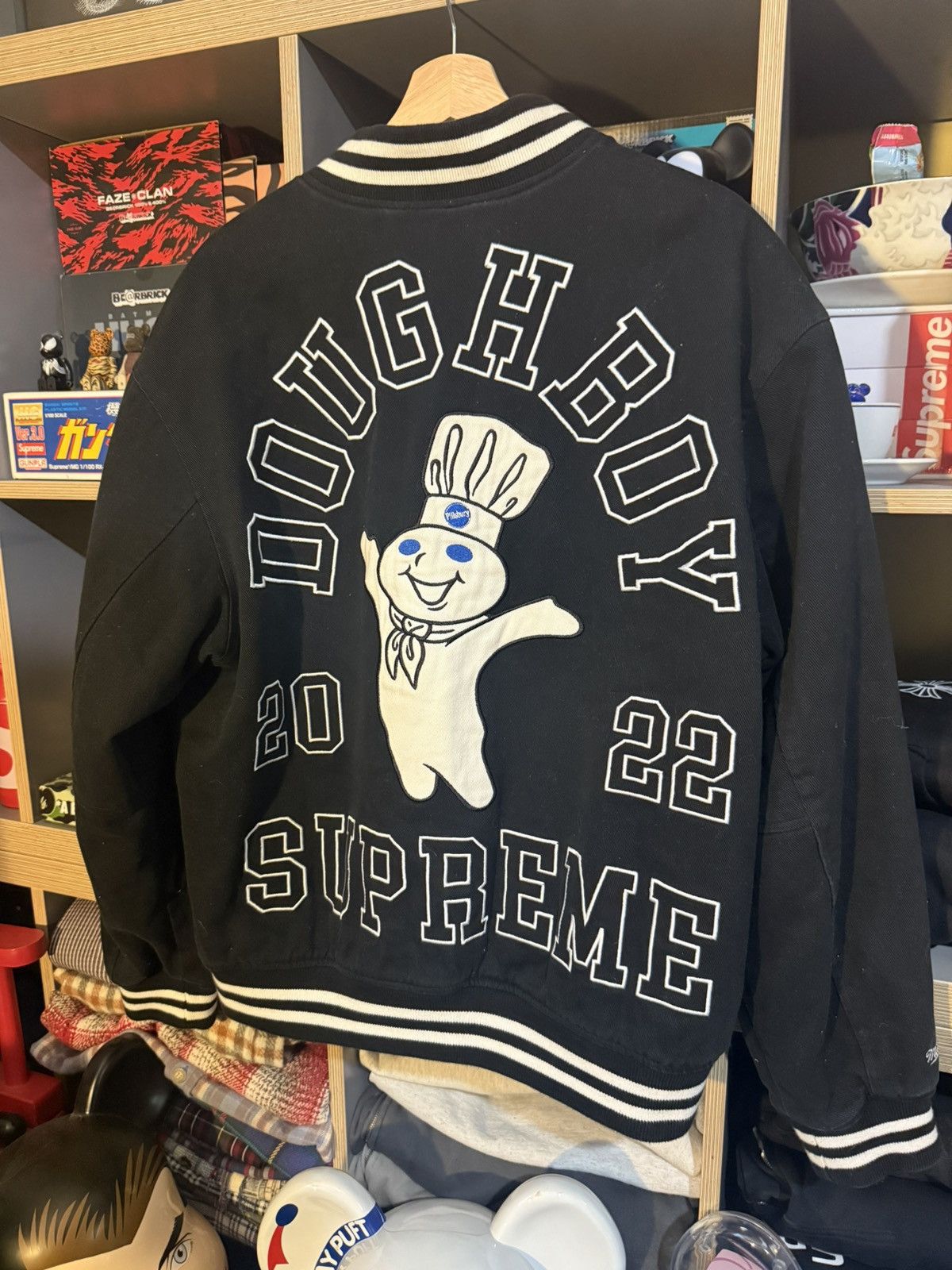 Mitchell & Ness × Supreme Supreme Black Doughboy Twill Varsity Jacket Size US M / EU 48-50 / 2 - 4 Thumbnail