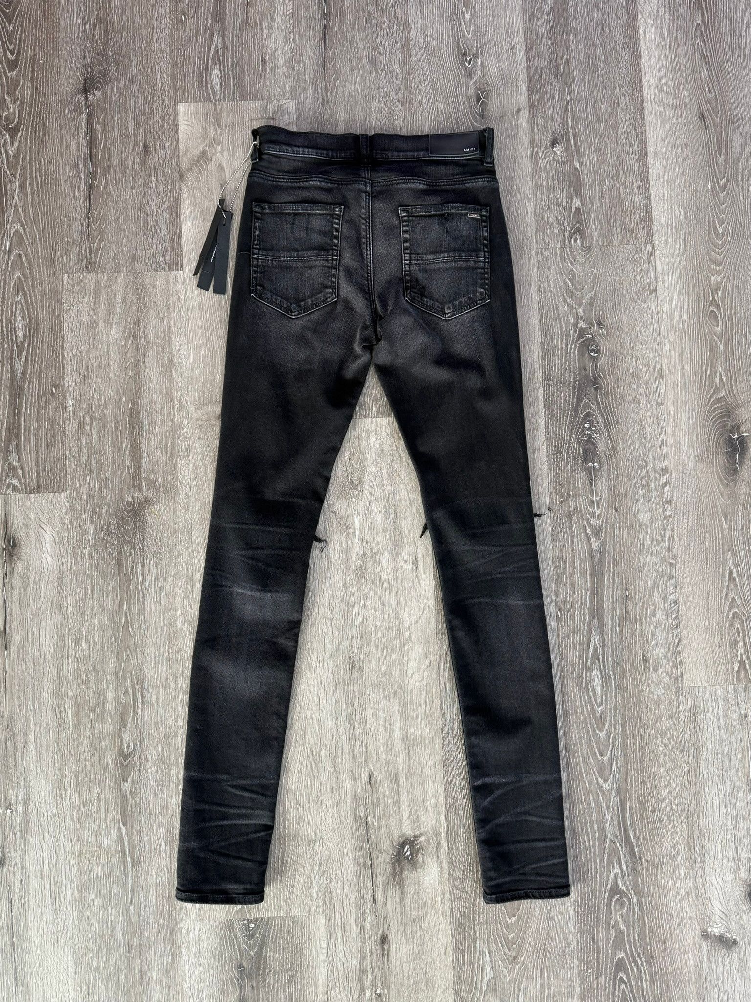 Amiri Amiri "Paisley Patch" distressed skinny jeans (Black/Orange) Size US 30 / EU 46 - 2 Thumbnail