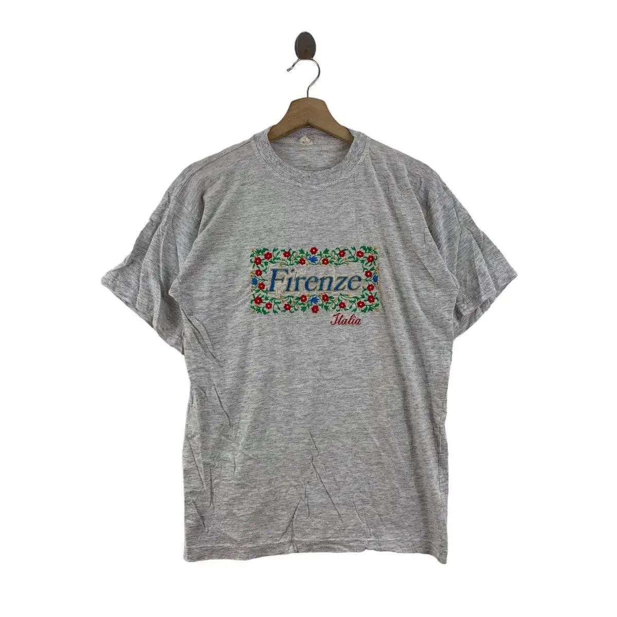 Firenze × Vintage Vintage FIRENZE ITALIA Made In Italy Embossed Tee Shirt Size M / US 6-8 / IT 42-44 - 1 Thumbnail