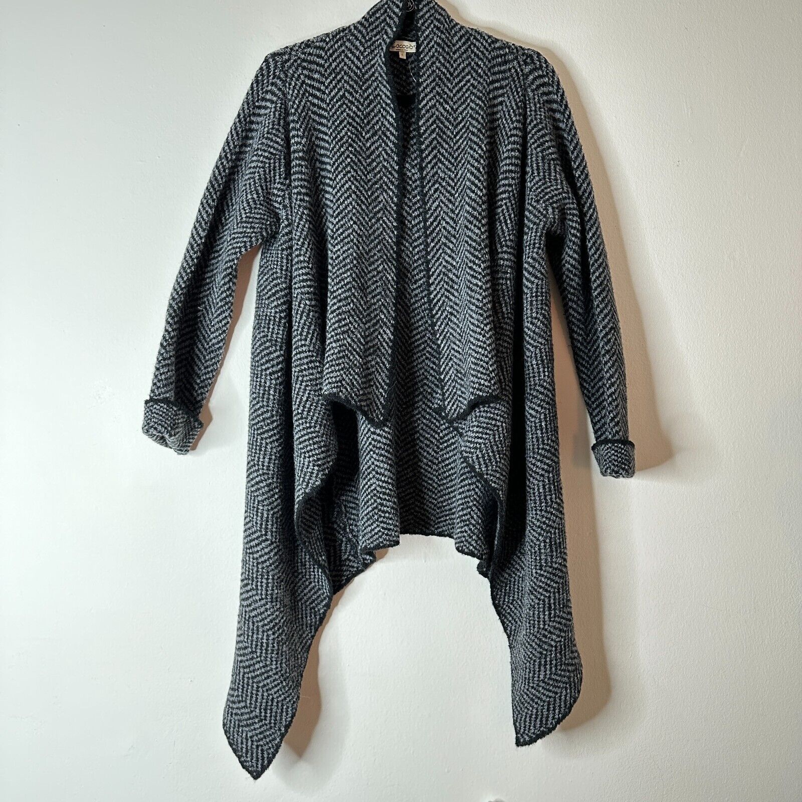 Other Cocogio Herringbone Waterfall Cardigan Asymmetrical Hem L Size L / US 10 / IT 46 - 1 Thumbnail