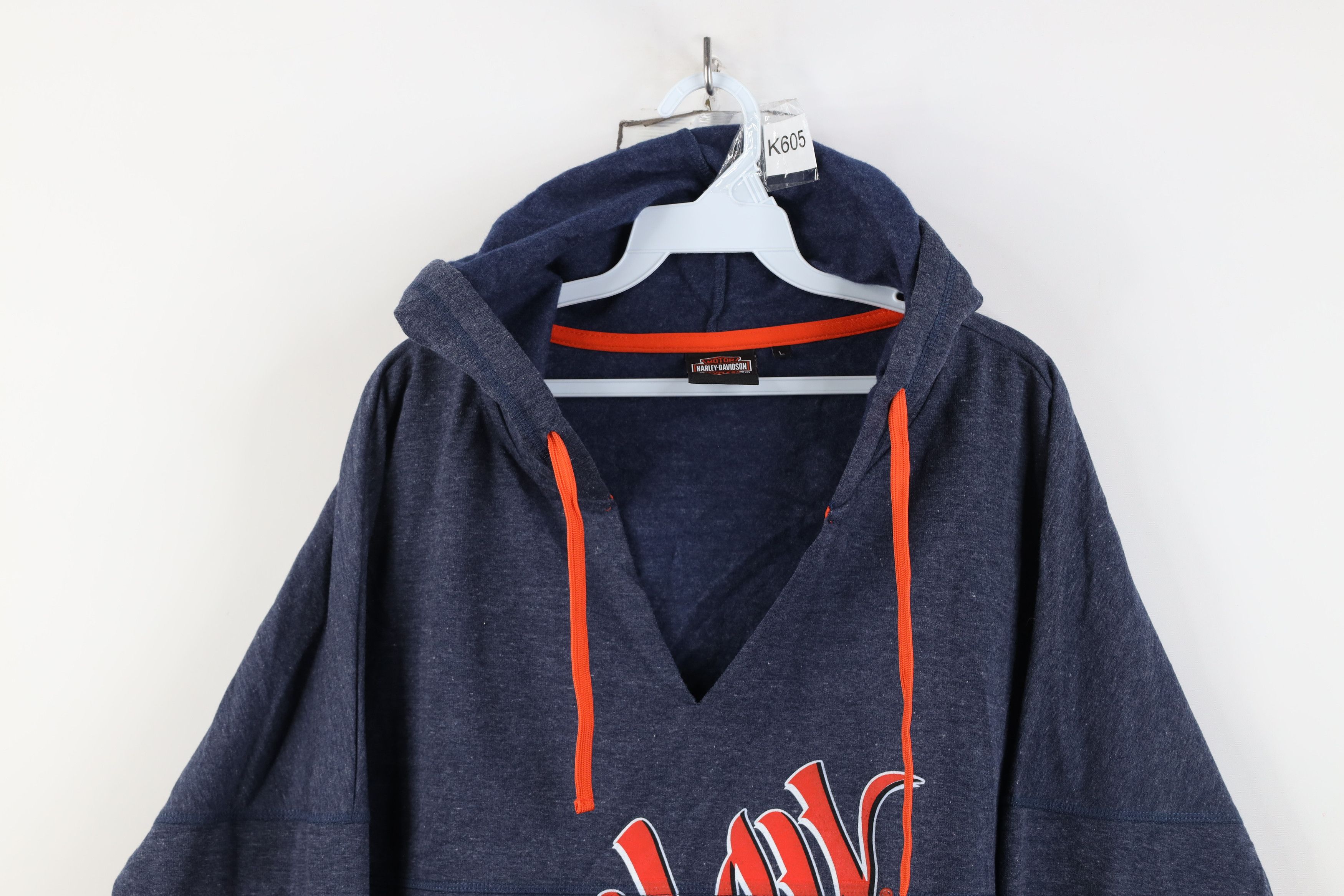 Harley Davidson Vintage Y2K Harley Davidson Script Hoodie Sweatshirt Blue Size L / US 10 / IT 46 - 2 Thumbnail