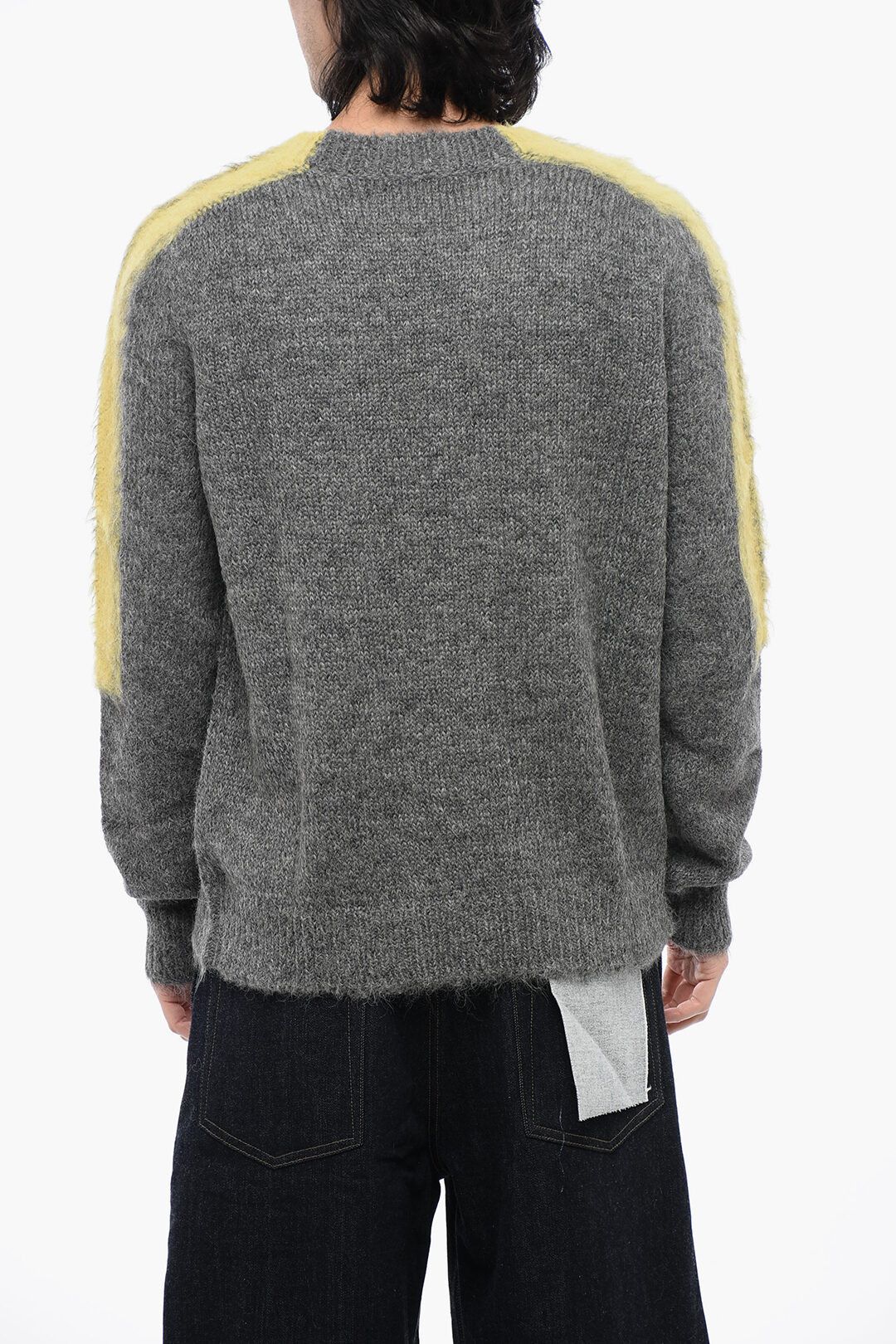 Jil Sander og1mm0625 Contrasting Bands Wool Sweater in Grey Size US L / EU 52-54 / 3 - 2 Thumbnail