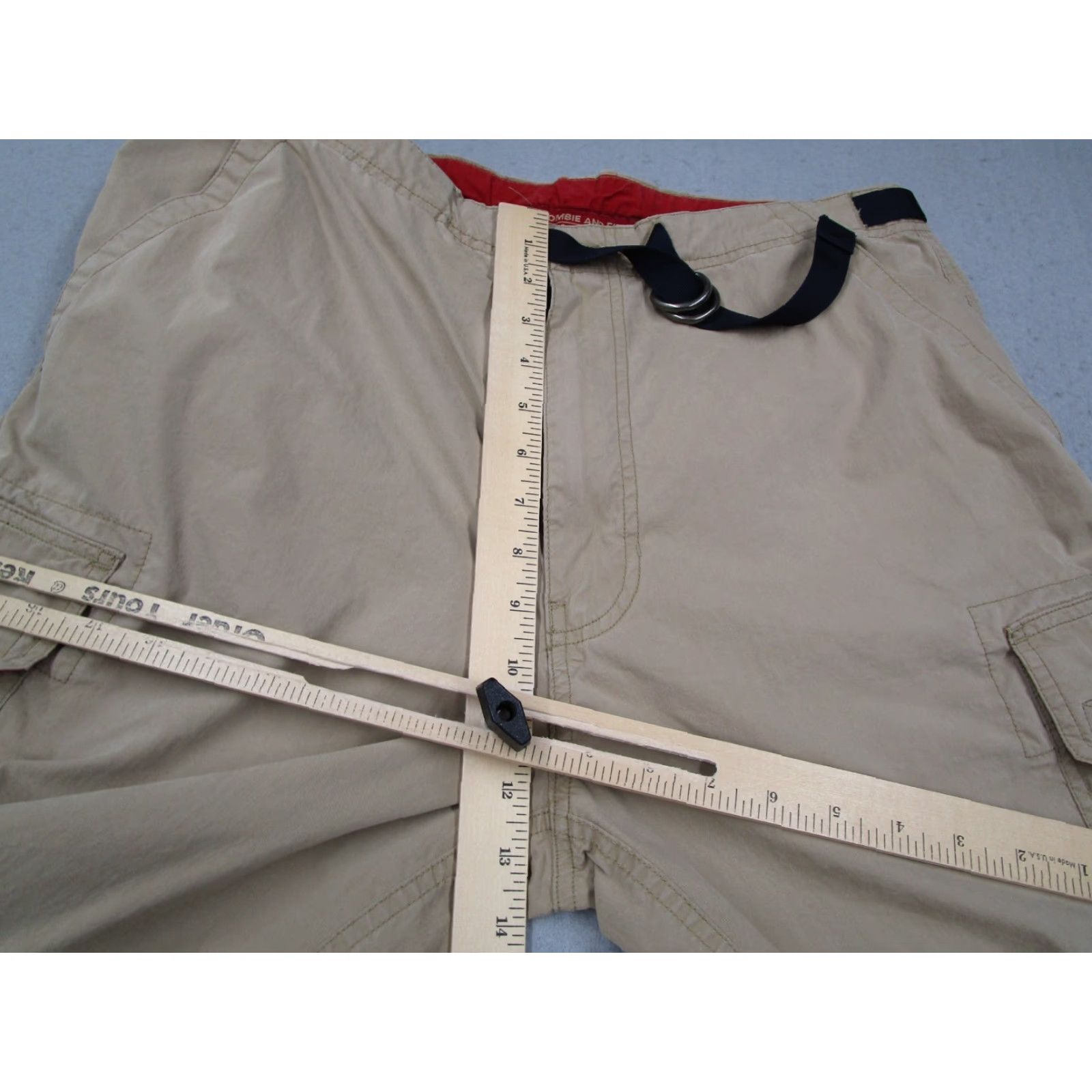 Abercrombie & Fitch VINTAGE Abercrombie & Fitch Pants Men Medium Beige Belted Convertible Cargo Pants 90s Army Bohemian Nature Outdoor Pocketless? Size US 31 - 4 Thumbnail